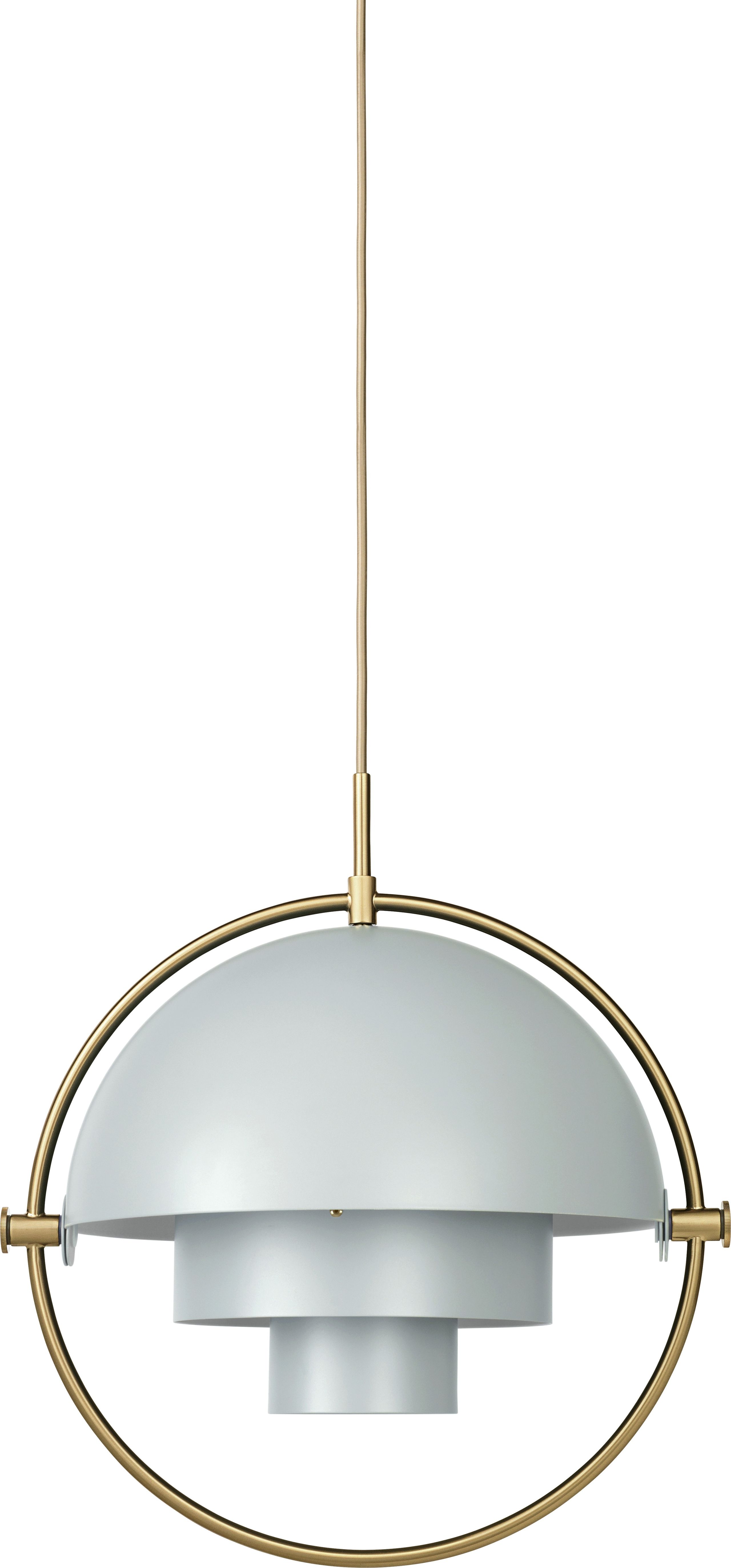 GUBI - Pendel - Multi-Lite Pendant - Base: Brass / Shade: Sea Grey Semi Matt