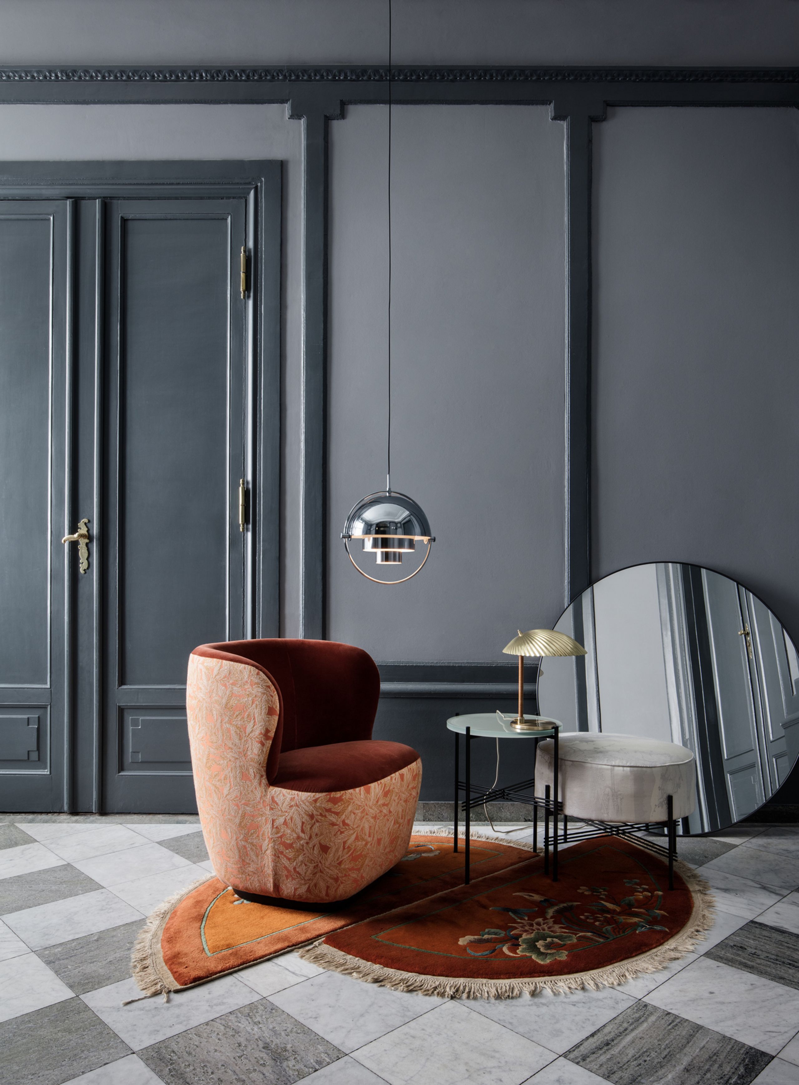 GUBI - Pendel - Multi-Lite Pendant - Base: Brass / Shade: Shiny Brass