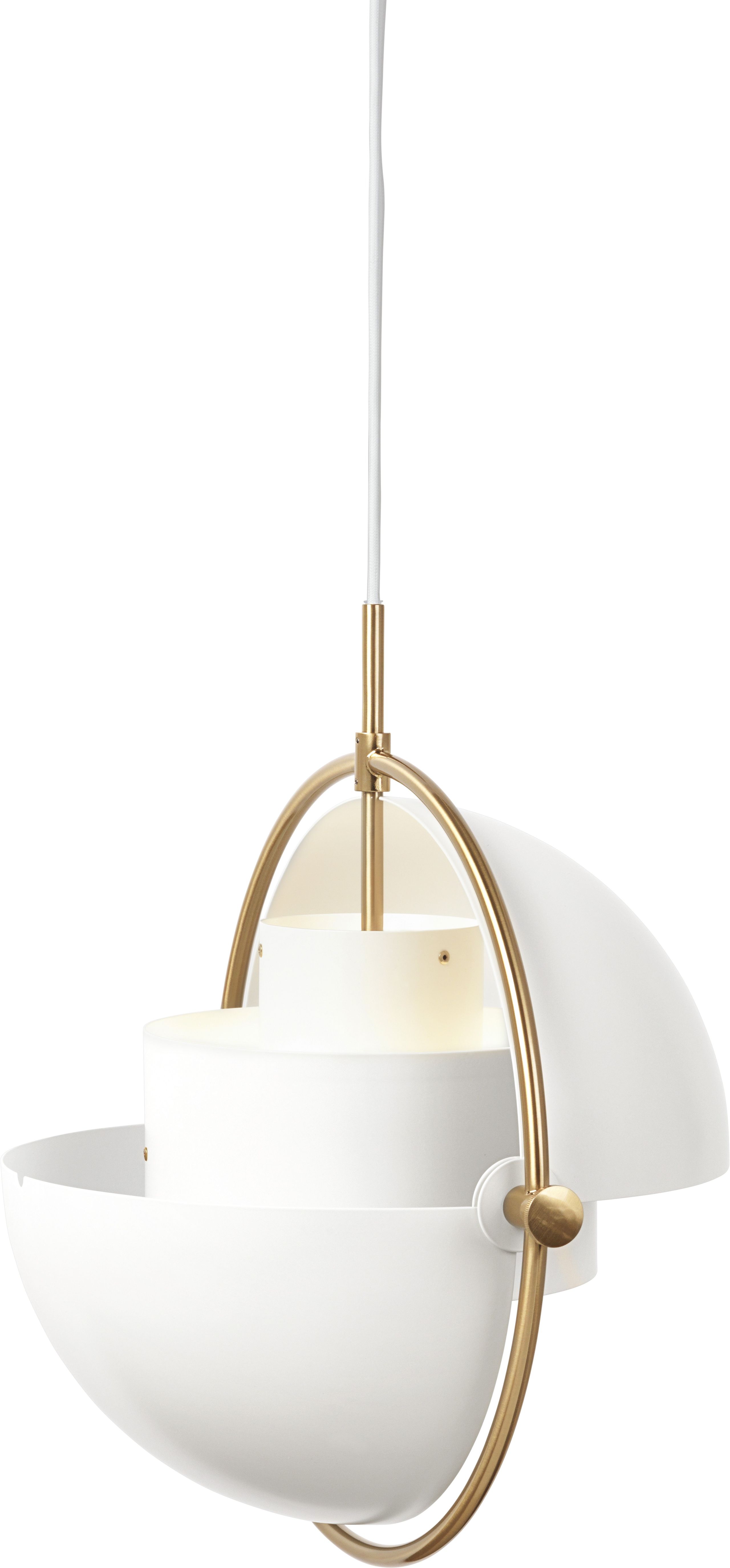 GUBI - Pendel - Multi-Lite Pendant - Base: Brass / Shade: White Semi Matt