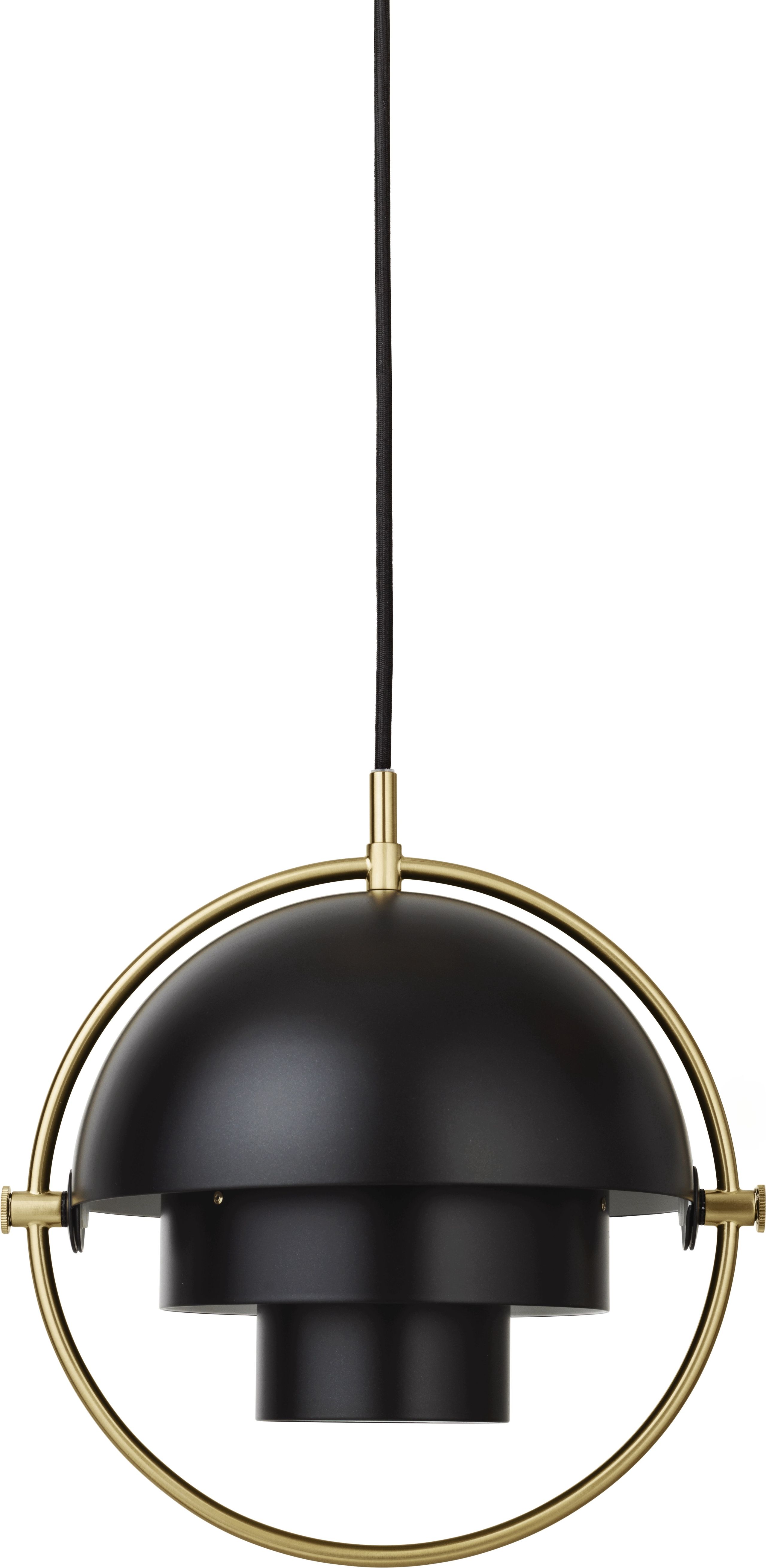 GUBI - Pendel - Multi-Lite Pendant - Small - Base: Brass / Shade: Black Semi Matt