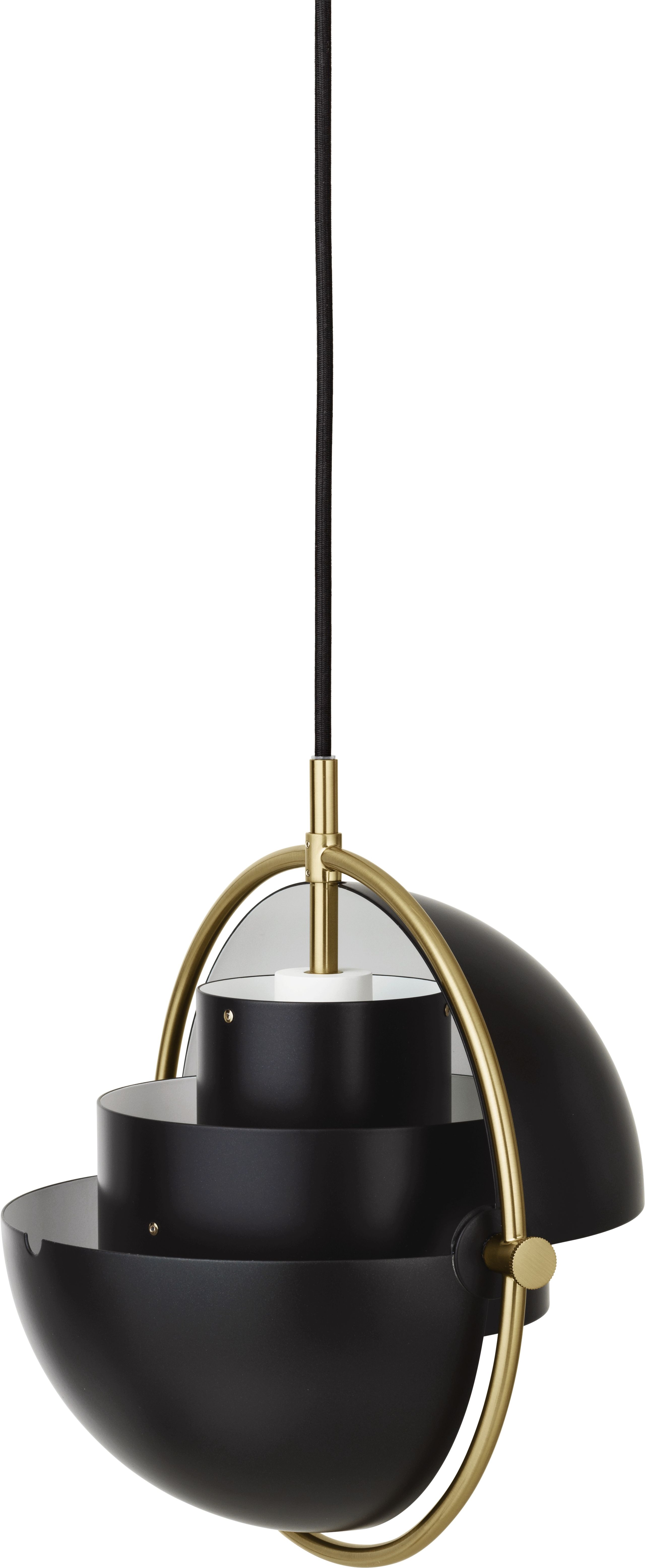 GUBI - Pendel - Multi-Lite Pendant - Small - Base: Brass / Shade: Black Semi Matt