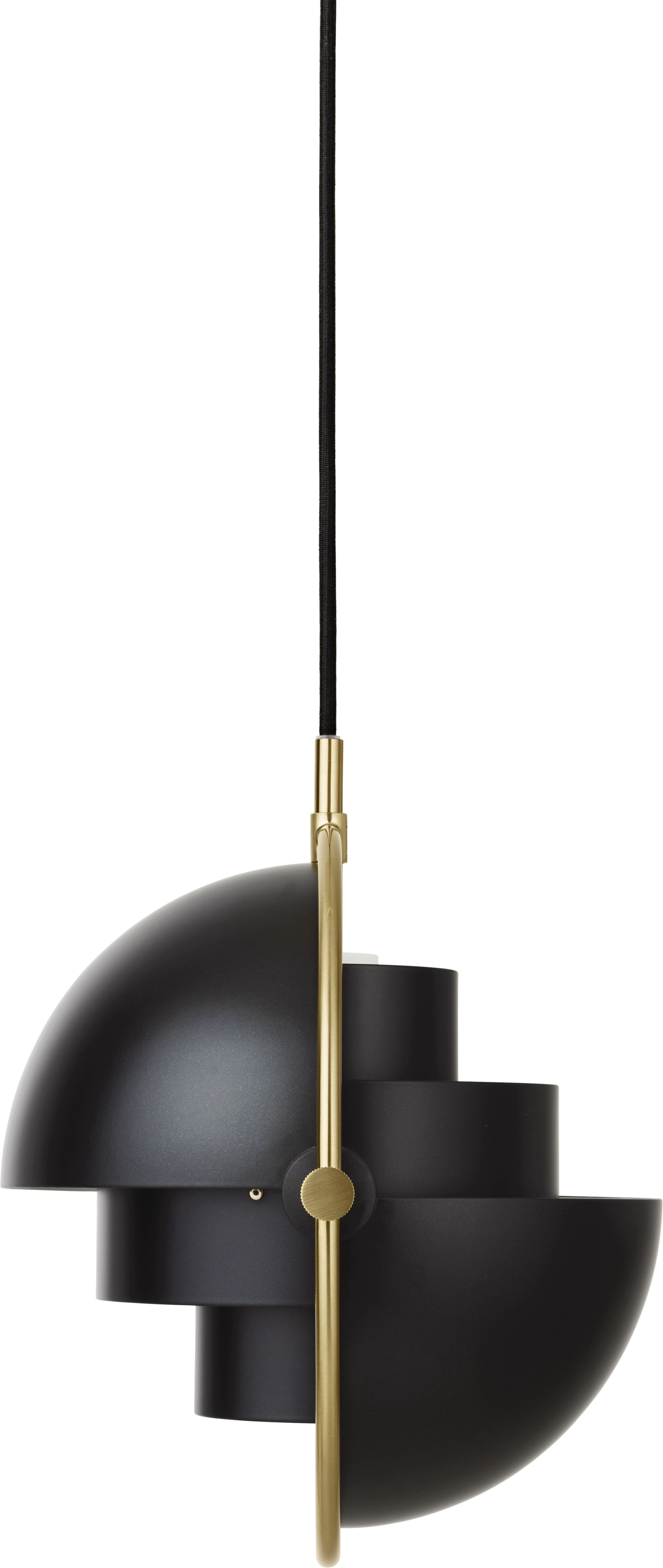 GUBI - Pendel - Multi-Lite Pendant - Small - Base: Brass / Shade: Black Semi Matt