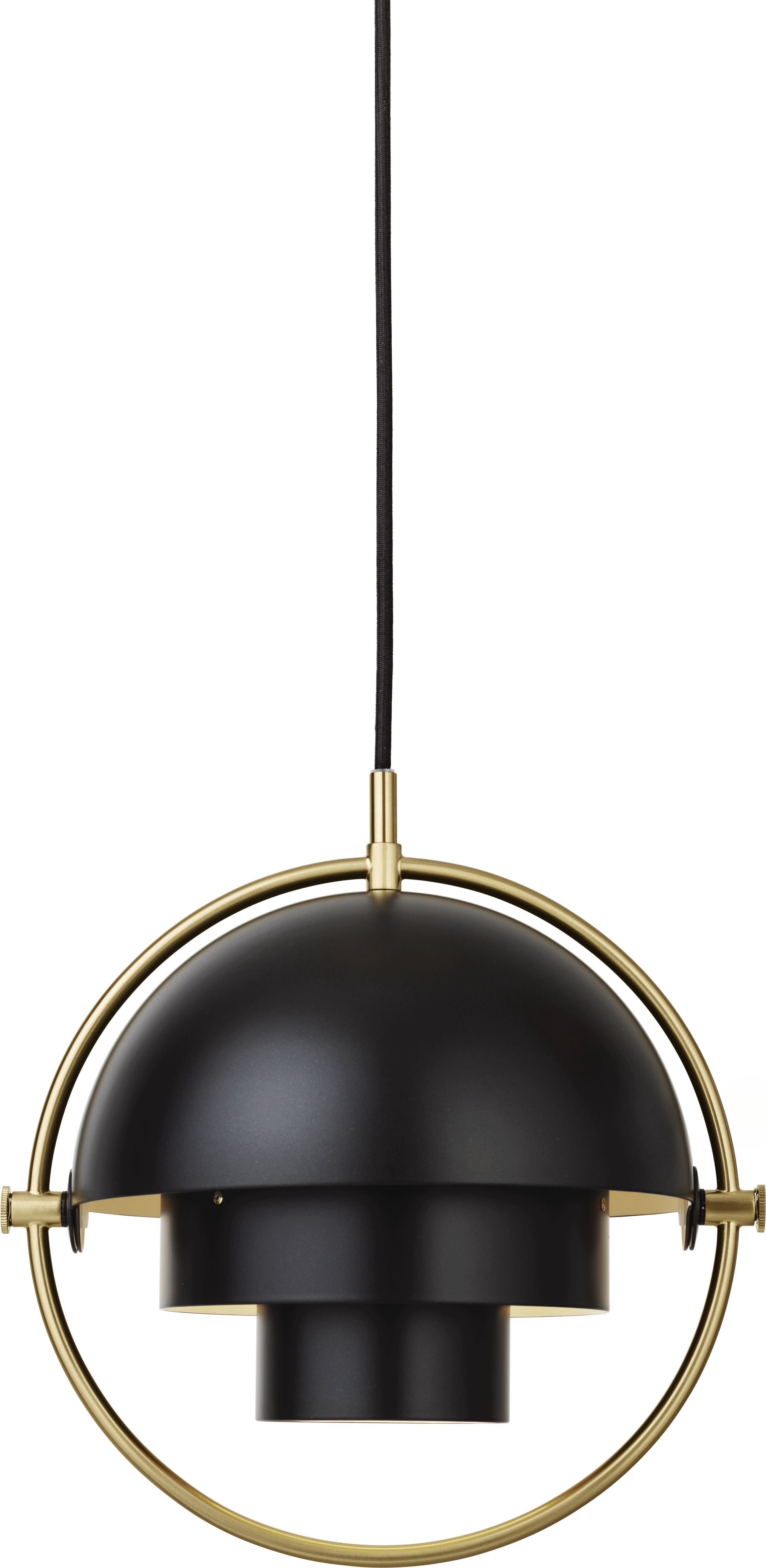 GUBI - Pendel - Multi-Lite Pendant - Small - Base: Brass / Shade: Black Semi Matt