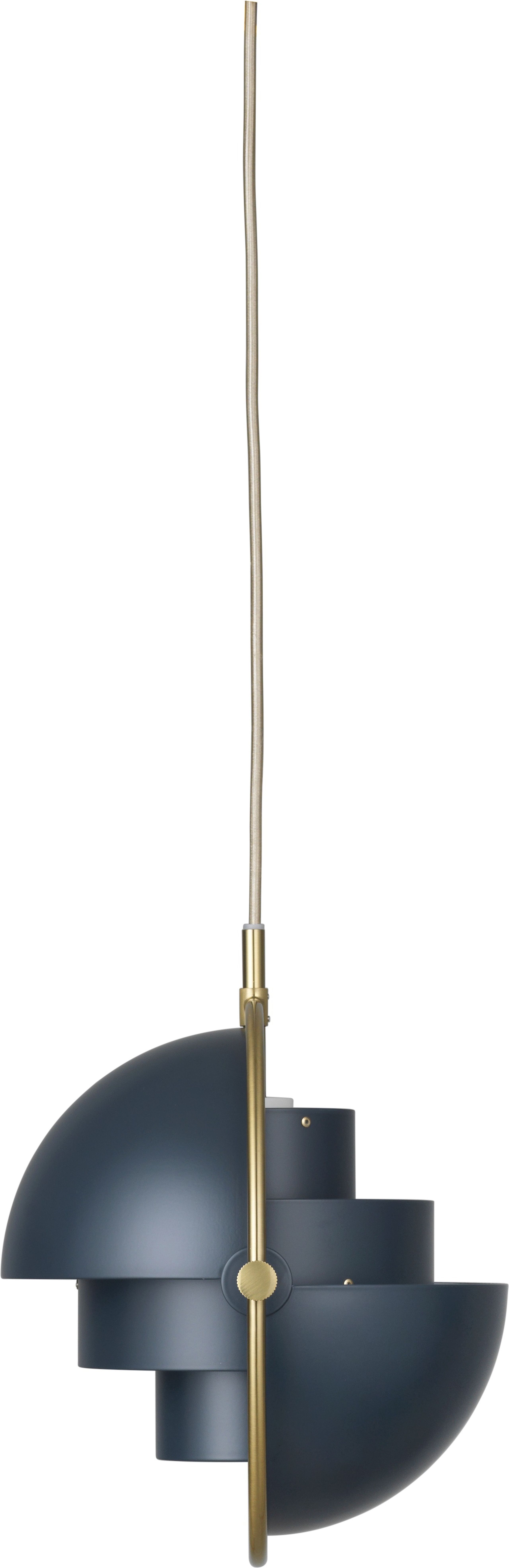 GUBI - Pendel - Multi-Lite Pendant - Small - Base: Brass / Shade: Midnight Blue