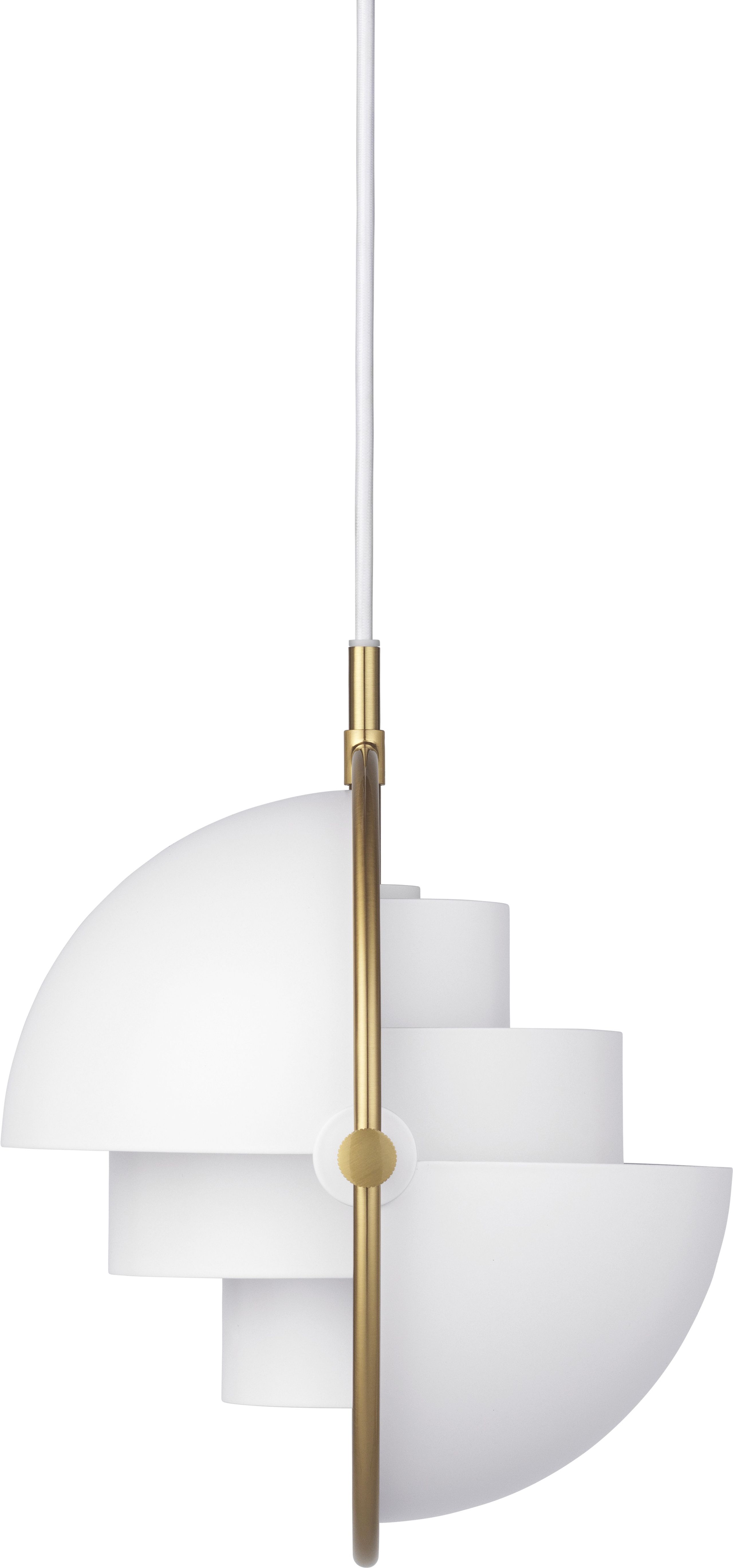 GUBI - Pendel - Multi-Lite Pendant - Small - Base: Brass / Shade: White Semi Matt