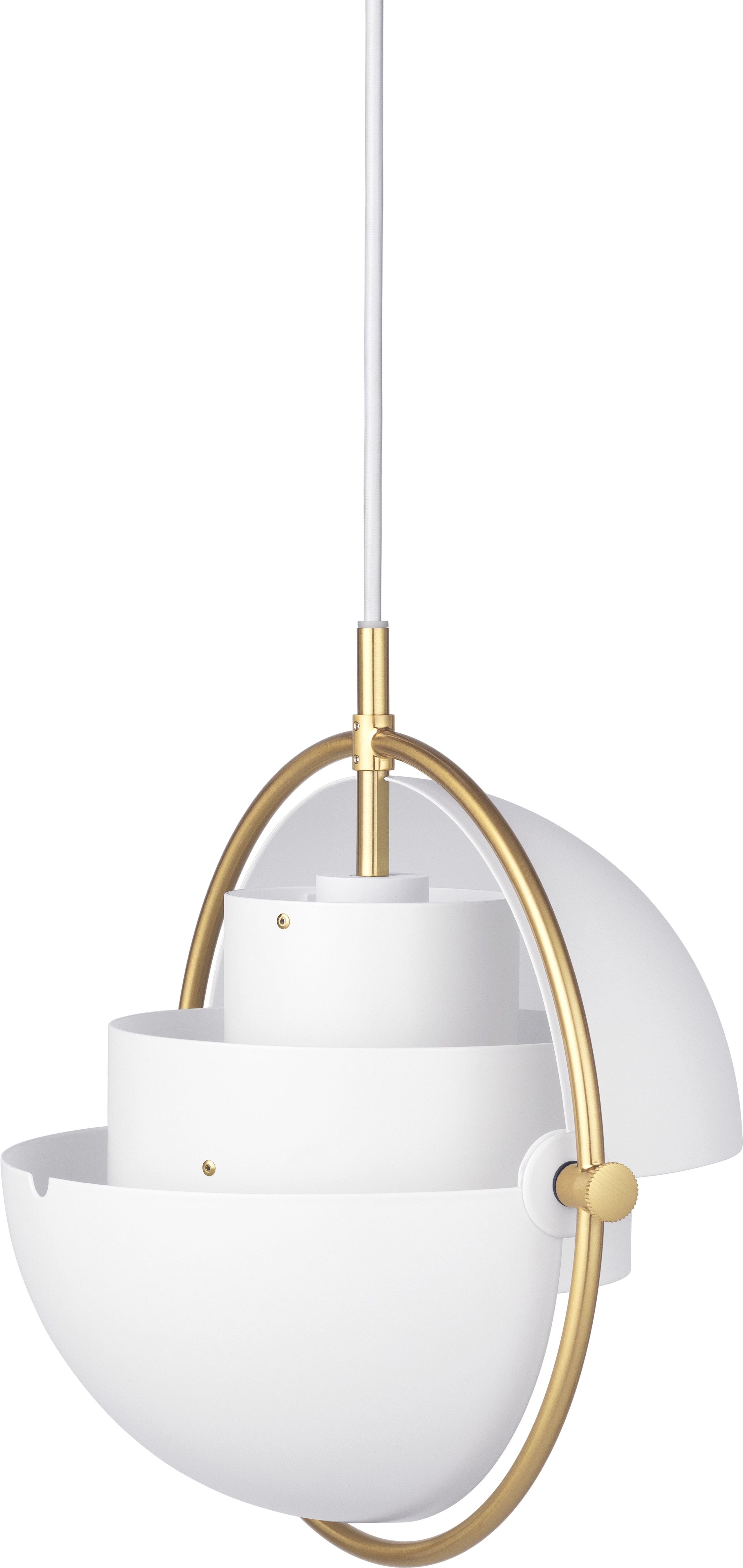 GUBI - Pendel - Multi-Lite Pendant - Small - Base: Brass / Shade: White Semi Matt