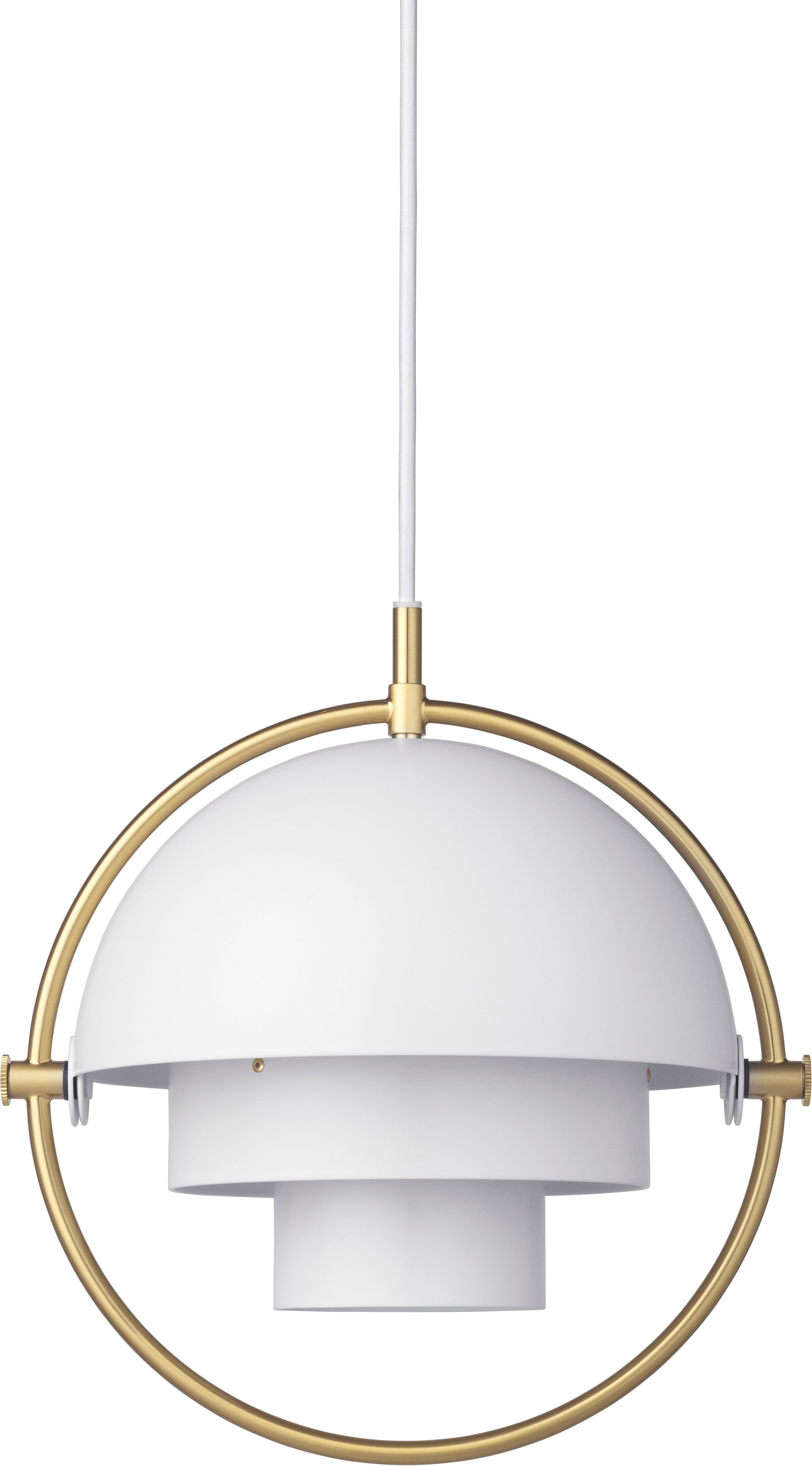 GUBI - Pendel - Multi-Lite Pendant - Small - Base: Brass / Shade: White Semi Matt