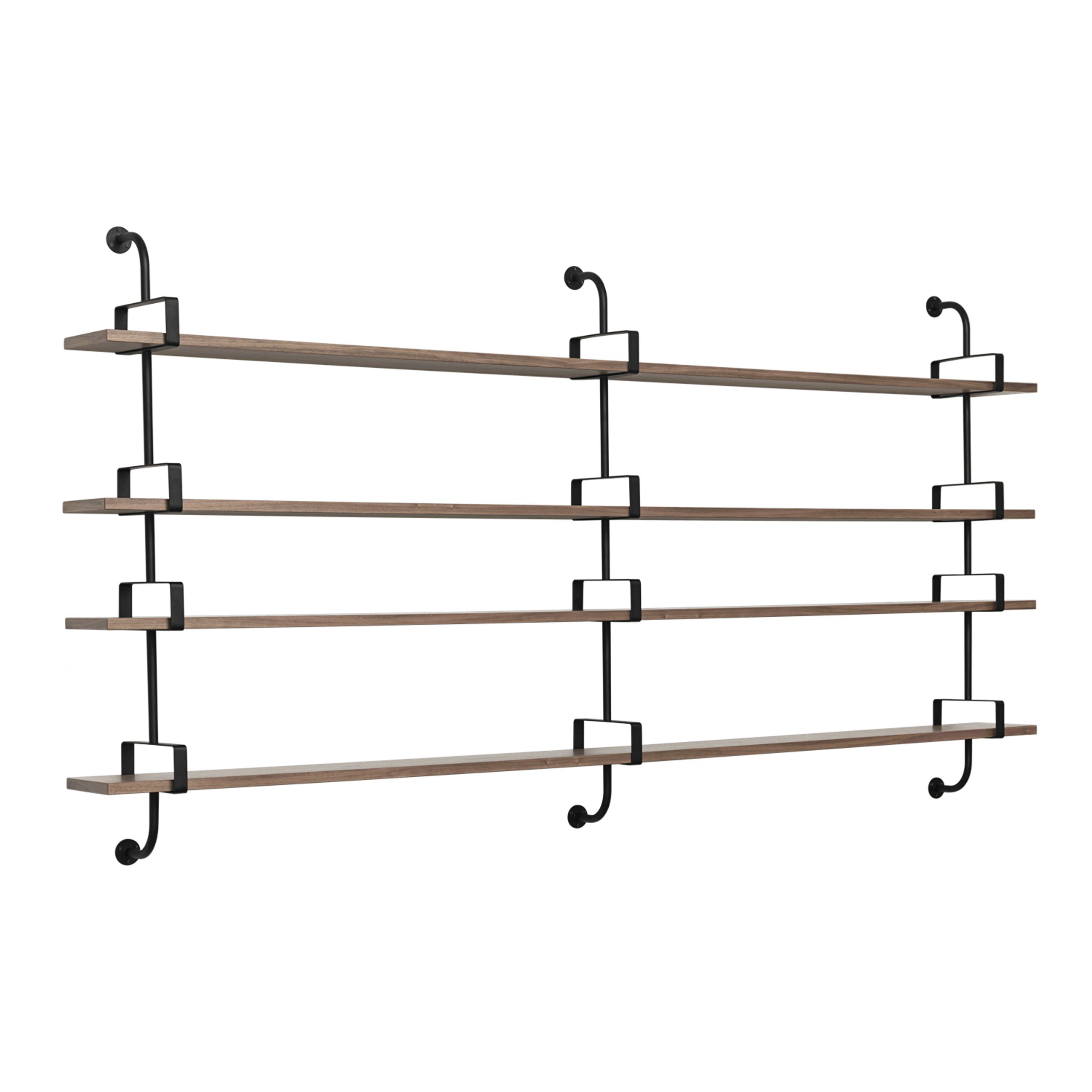GUBI - Reol - Démon Shelf, 3 Brackets, 215 - 4 shelves - American Walnut Semi Matt Lacquered