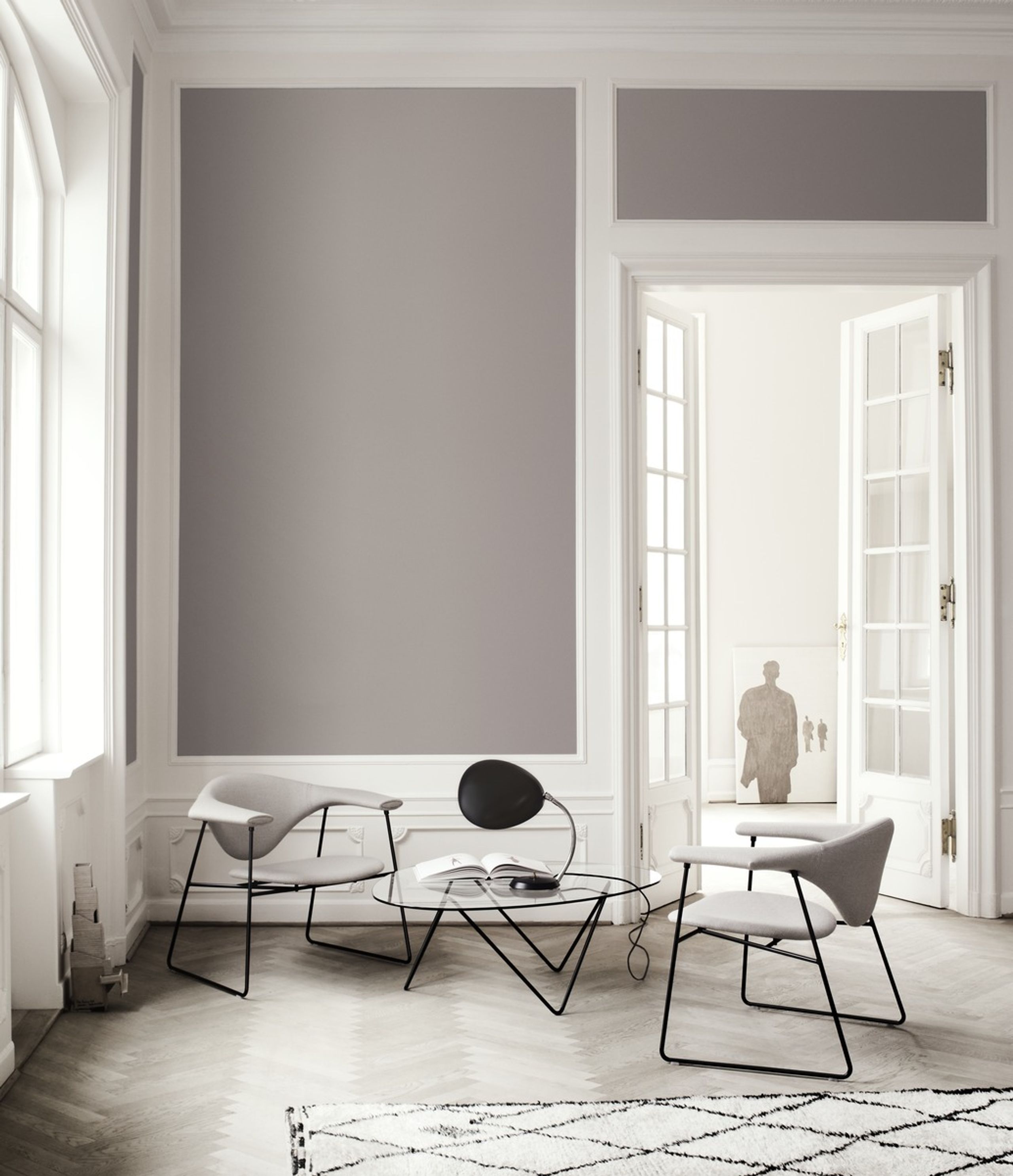 GUBI - Sofabord - Pedrera Coffee Table - Base: Brass Semi Matt / Top: Transparent Glass