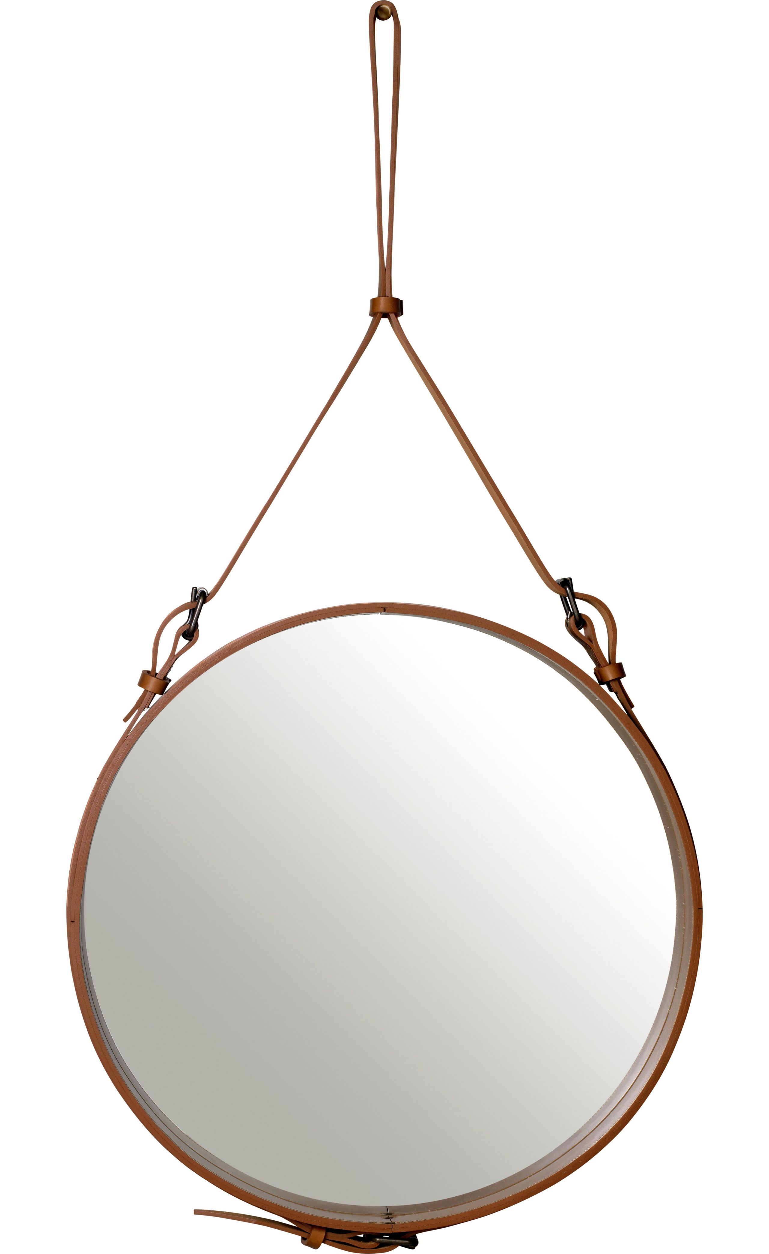 GUBI - Spejl - Adnet Wall Mirror - Circular - Tan Leather - Ø58