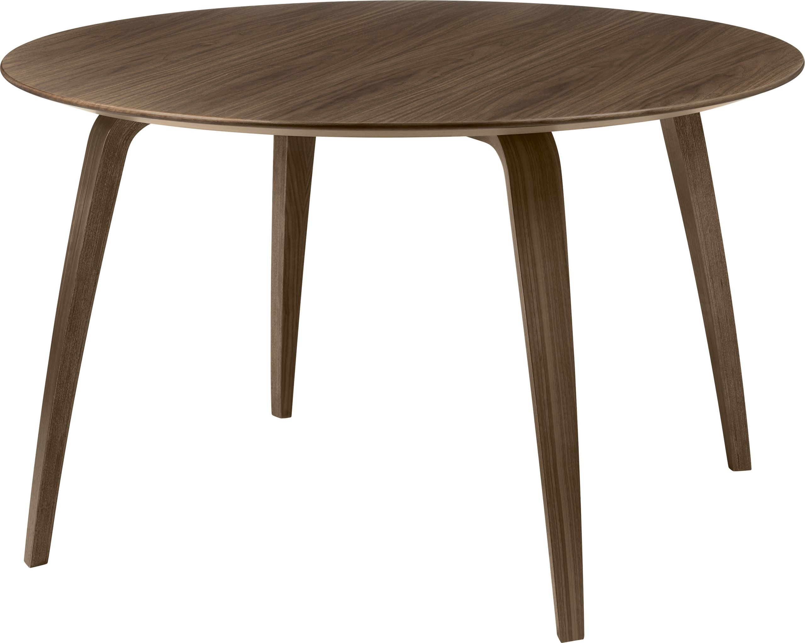 GUBI - Spisebord - GUBI Dining Table - Round - Base: American Walnut Semi Matt Lacquered Base / Top: American Walnut Semi Matt Lacquered