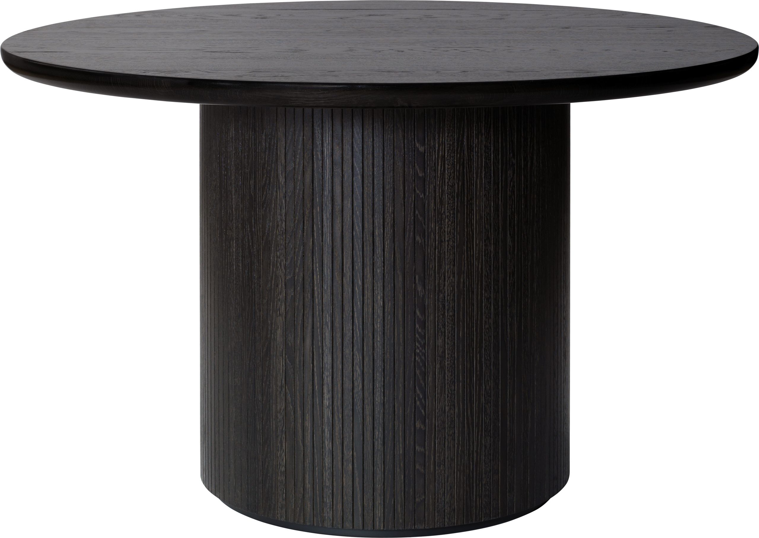 GUBI - Spisebord - Moon Dining Table - Round - Base: Brown/Black Stained Veneer Oak Lacquered / Top: Brown/Black Stained Oak Veneer