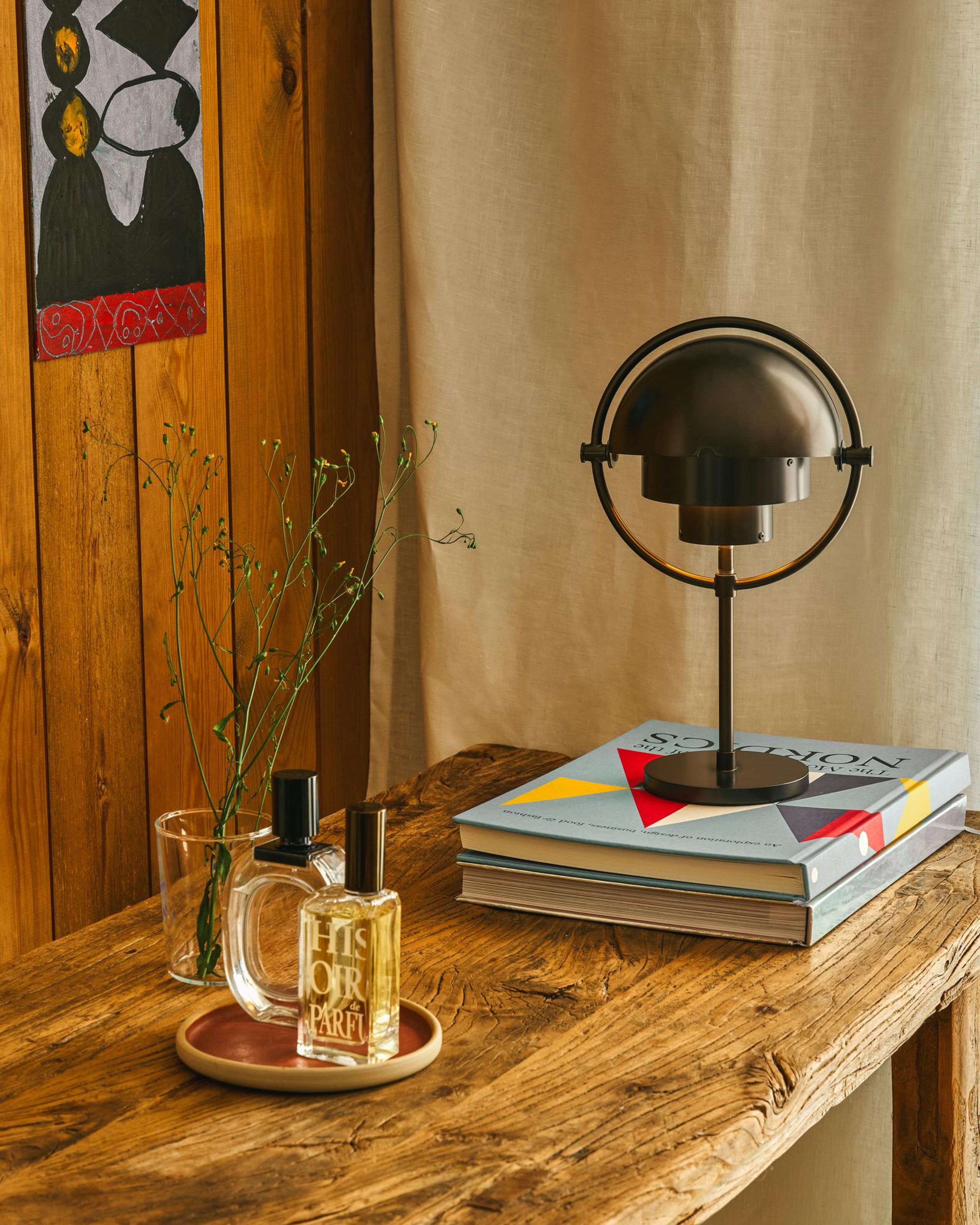 GUBI - Trådløs lampe - Multi-lite Portable Lamp, Eu - Lamp Base: Chrome, Lamp Shade: Pale Lilac