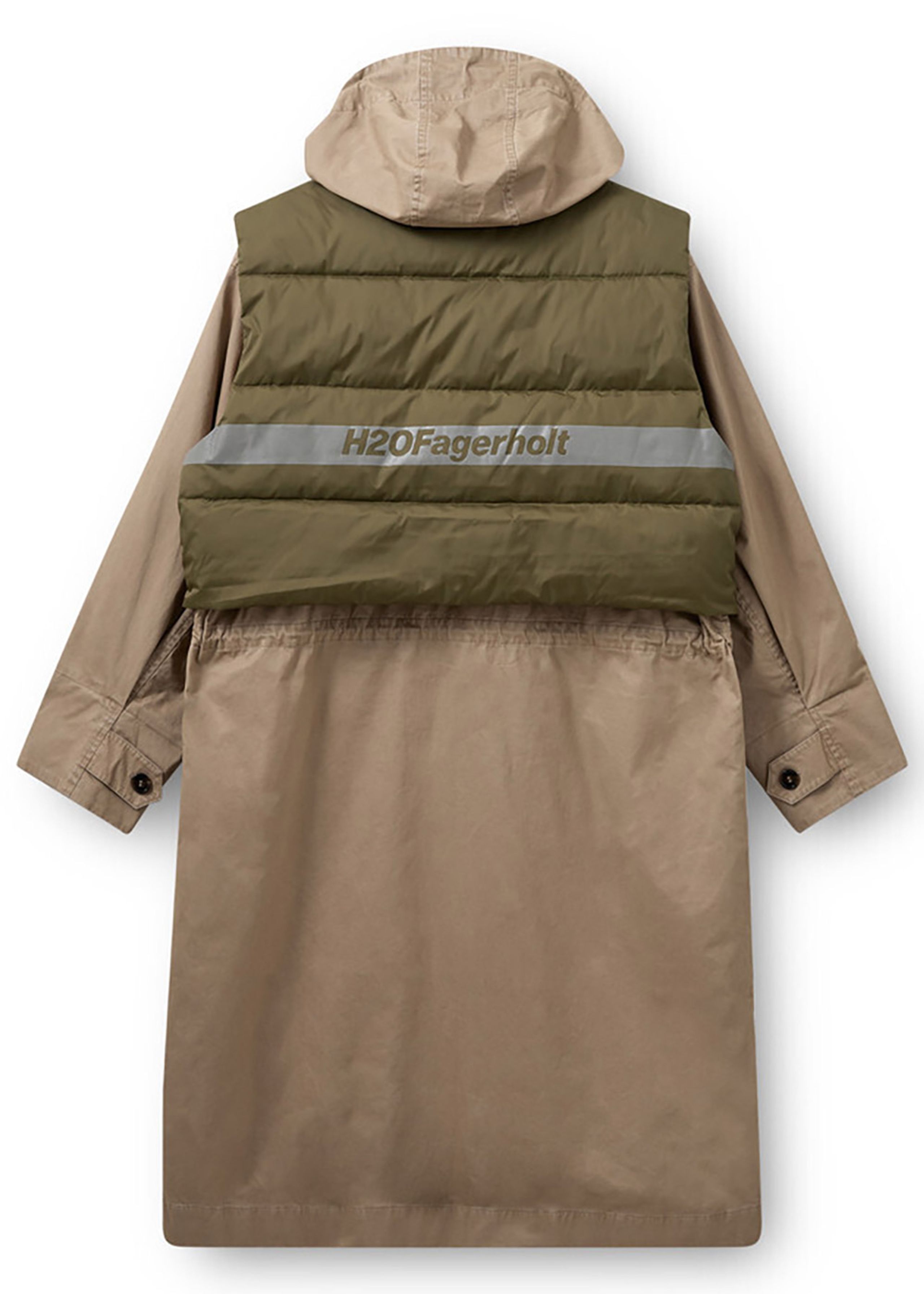 H2OFagerholt - Płaszcz - Sherlock Coat - Sand/Dark Green Moss