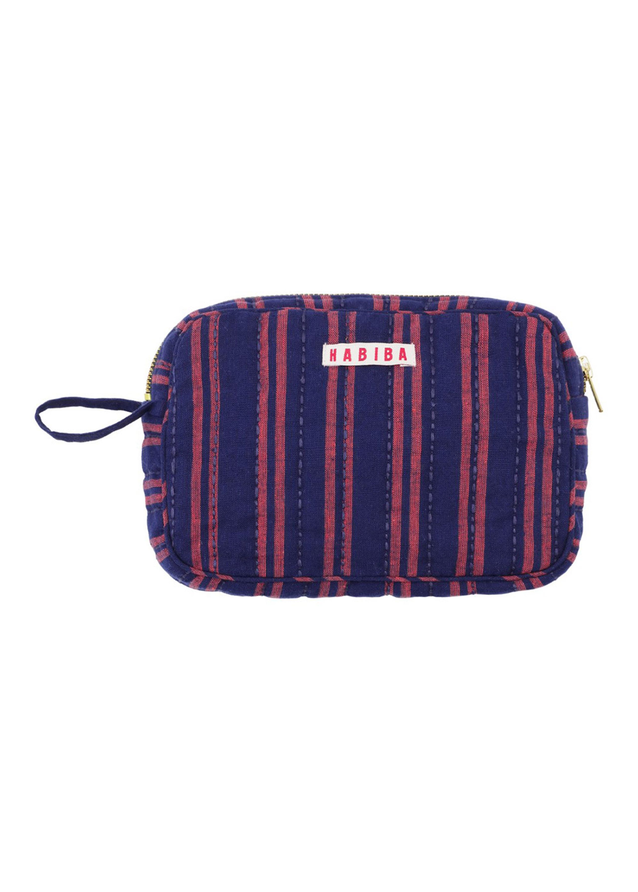 HABIBA - Make-up bag - Makeup Clutch - Bolster - Indigo