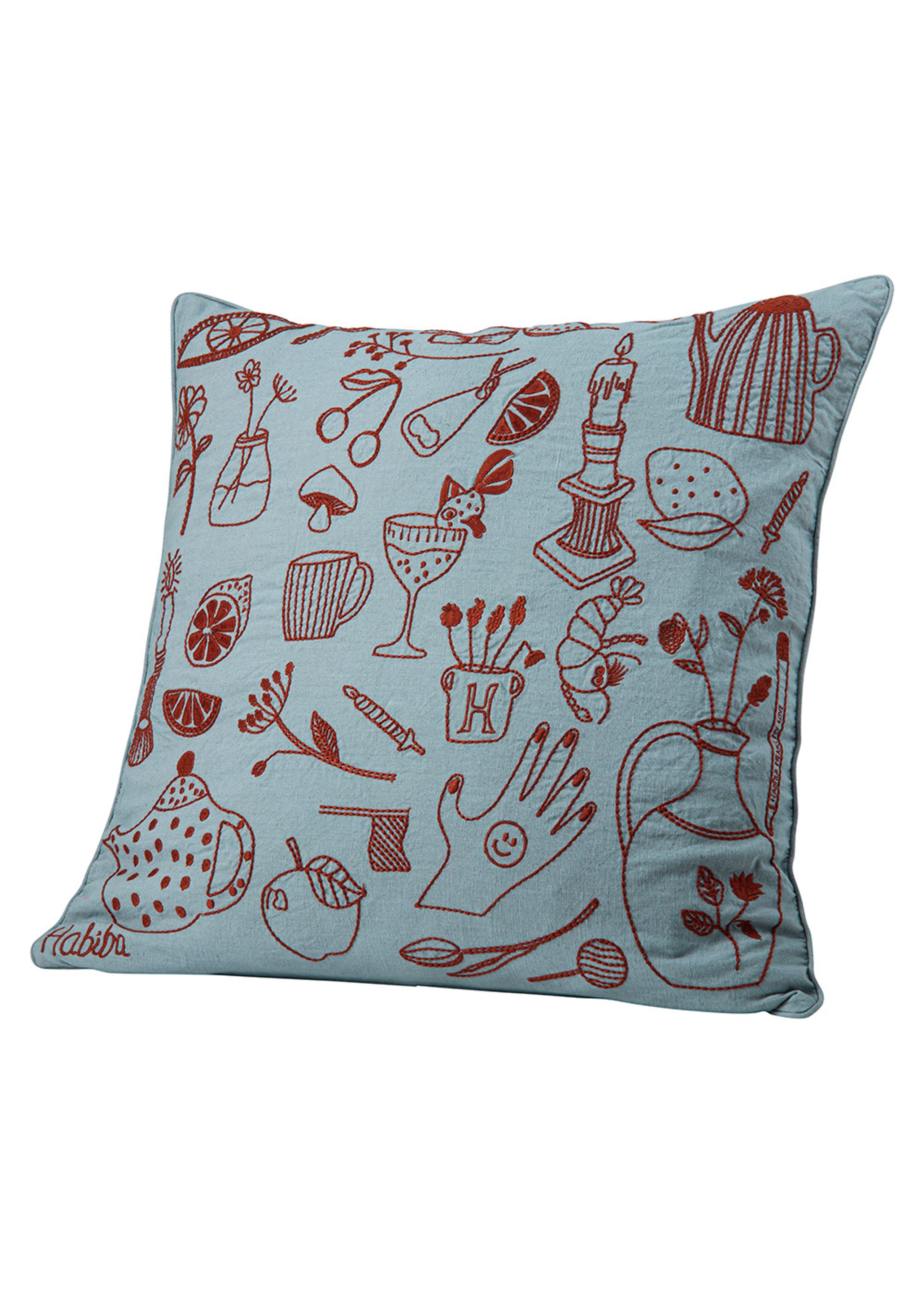 HABIBA - Kissen - Clea - Pastel Blue