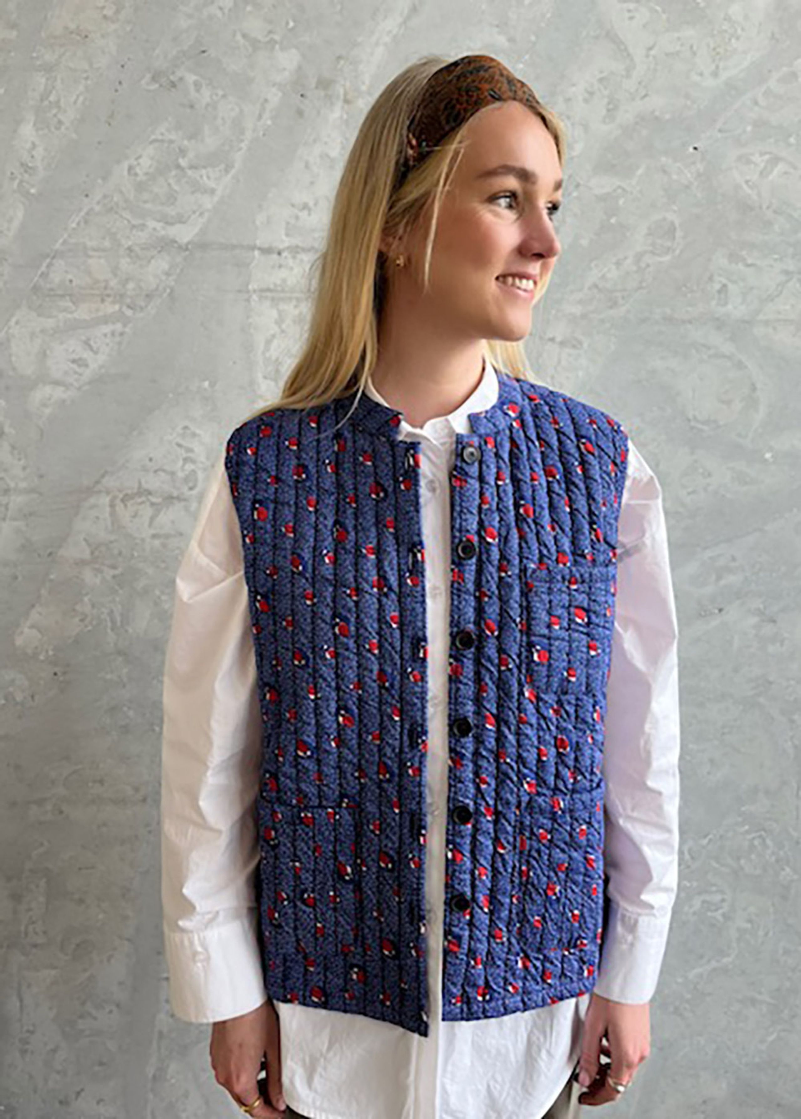 HABIBA - Weste - Sakura Quilted Waistcoat - Japan Blue
