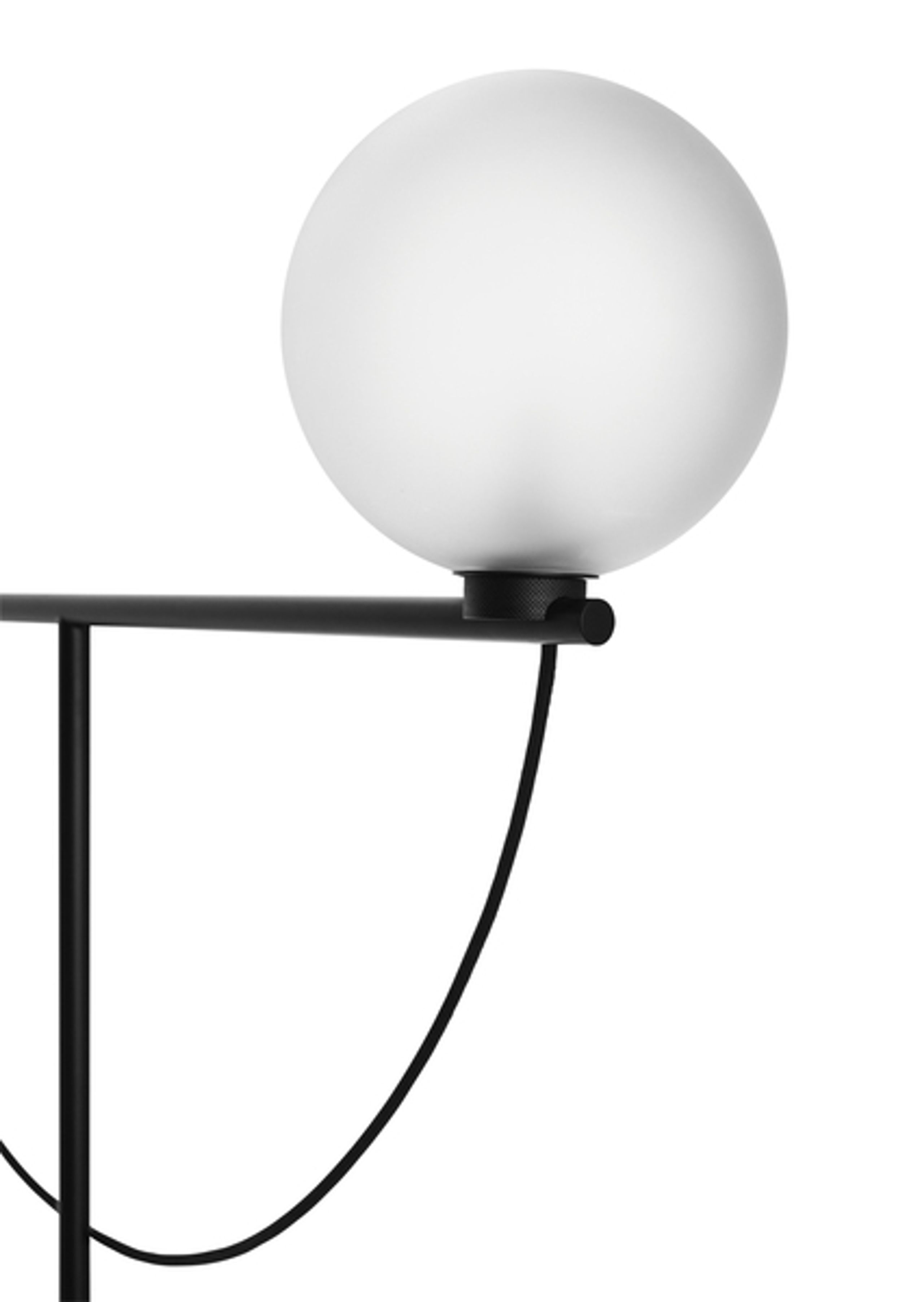 Handvärk - Stehlampe - Globe Floor Lamp - Black Powder Coated Steel - Smoked Glass