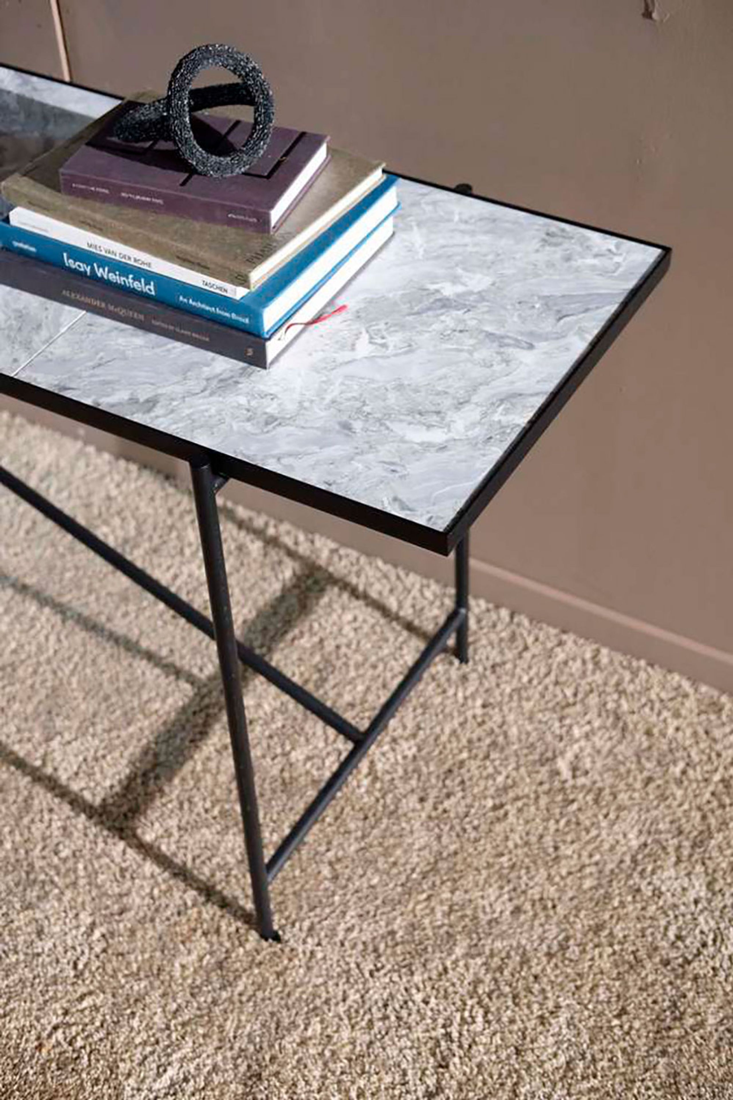 Handvärk - Konsolbord - Console af Emil Thorup - Stainless Steel / Green Marble