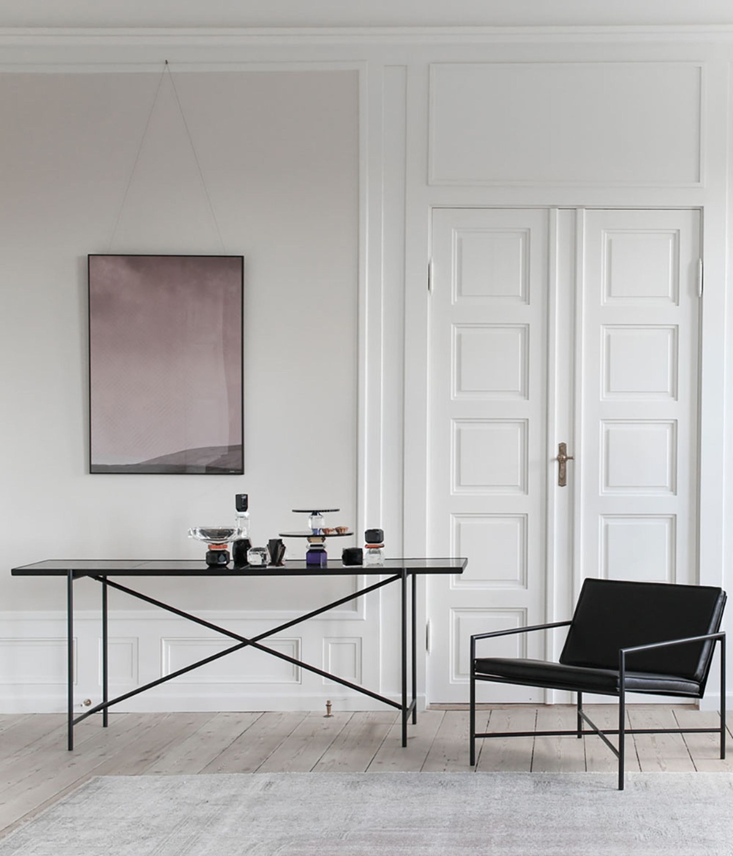 Handvärk - Konsolbord - Console af Emil Thorup - Stainless Steel / Green Marble