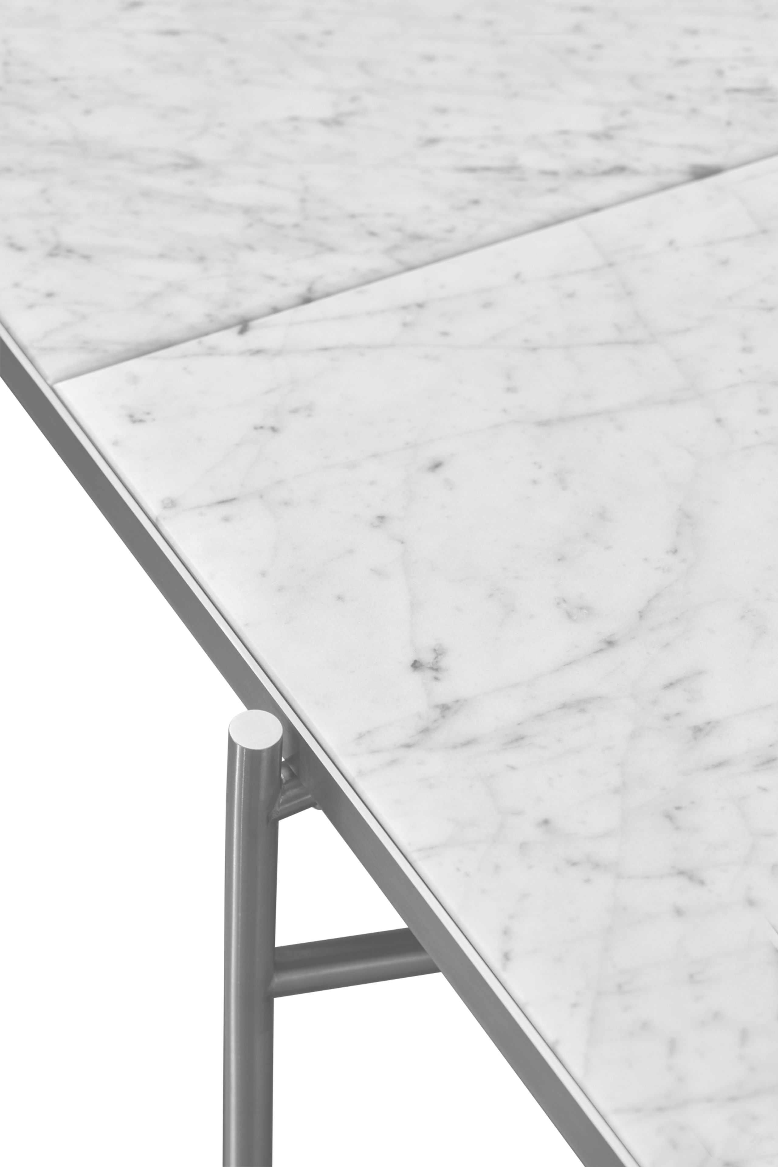 Handvärk - Console tafel - Console by Emil Thorup - Stainless Steel / White Marble
