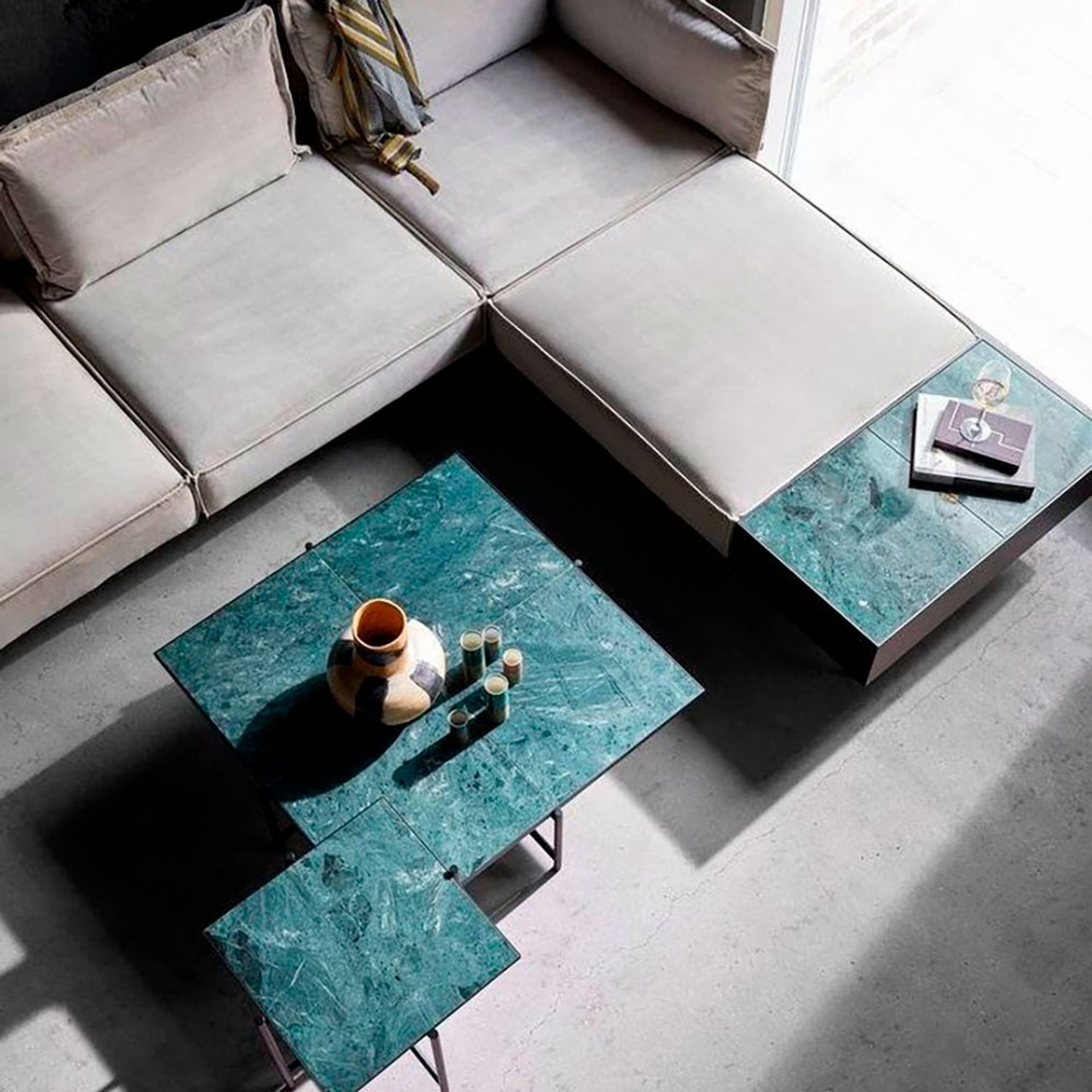 Handvärk - Mesa de centro - Coffee Table 140 - Black / Black Marble