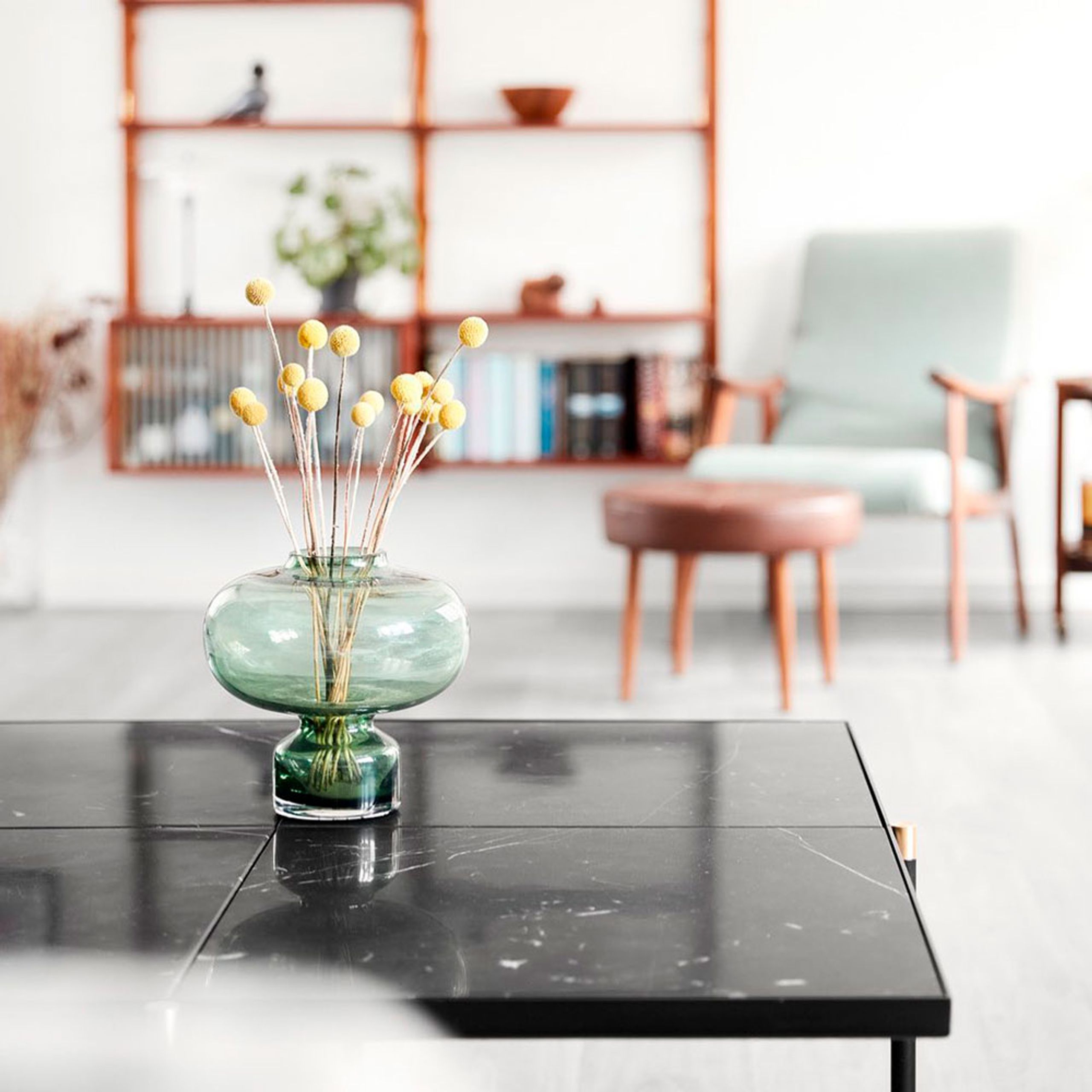 Handvärk - Mesa de centro - Coffee Table 140 - Black / Black Marble