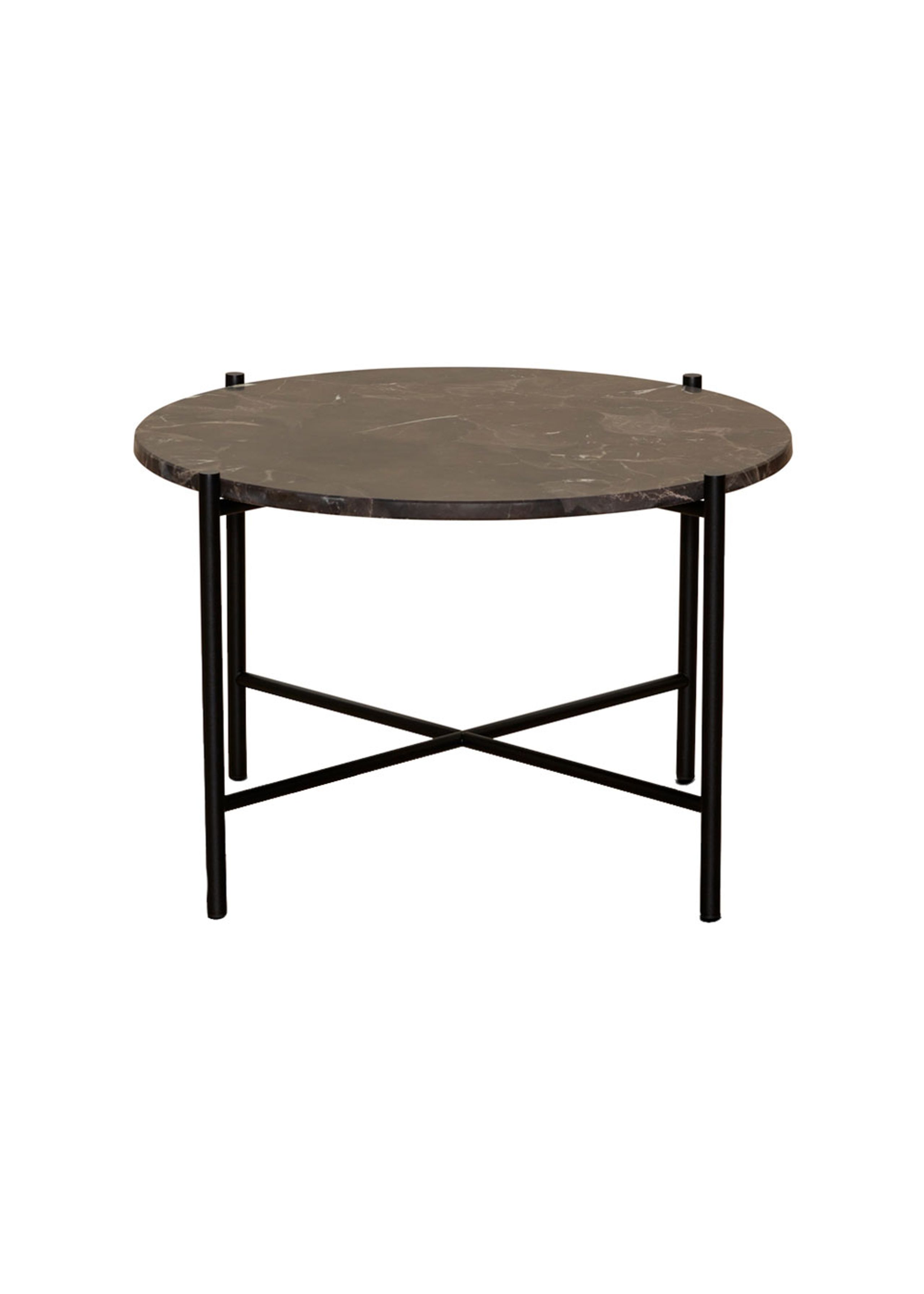 Handvärk - Tavolino da caffè - Round Coffee Table - Brown Marble/Black 60
