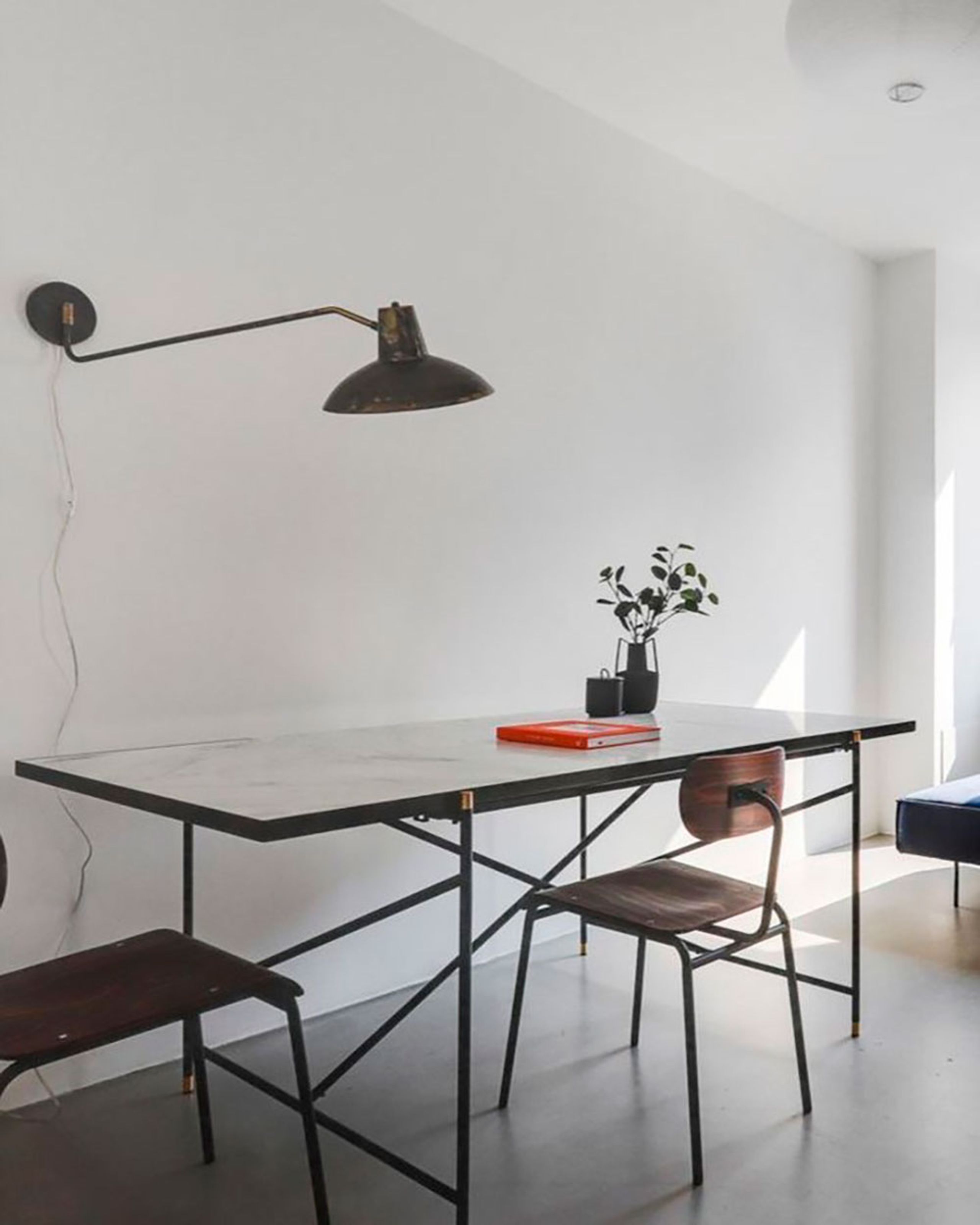 Handvärk - Dining Table - Dining Table 185 by Emil Thorup - Stainless Steel / Black Marble