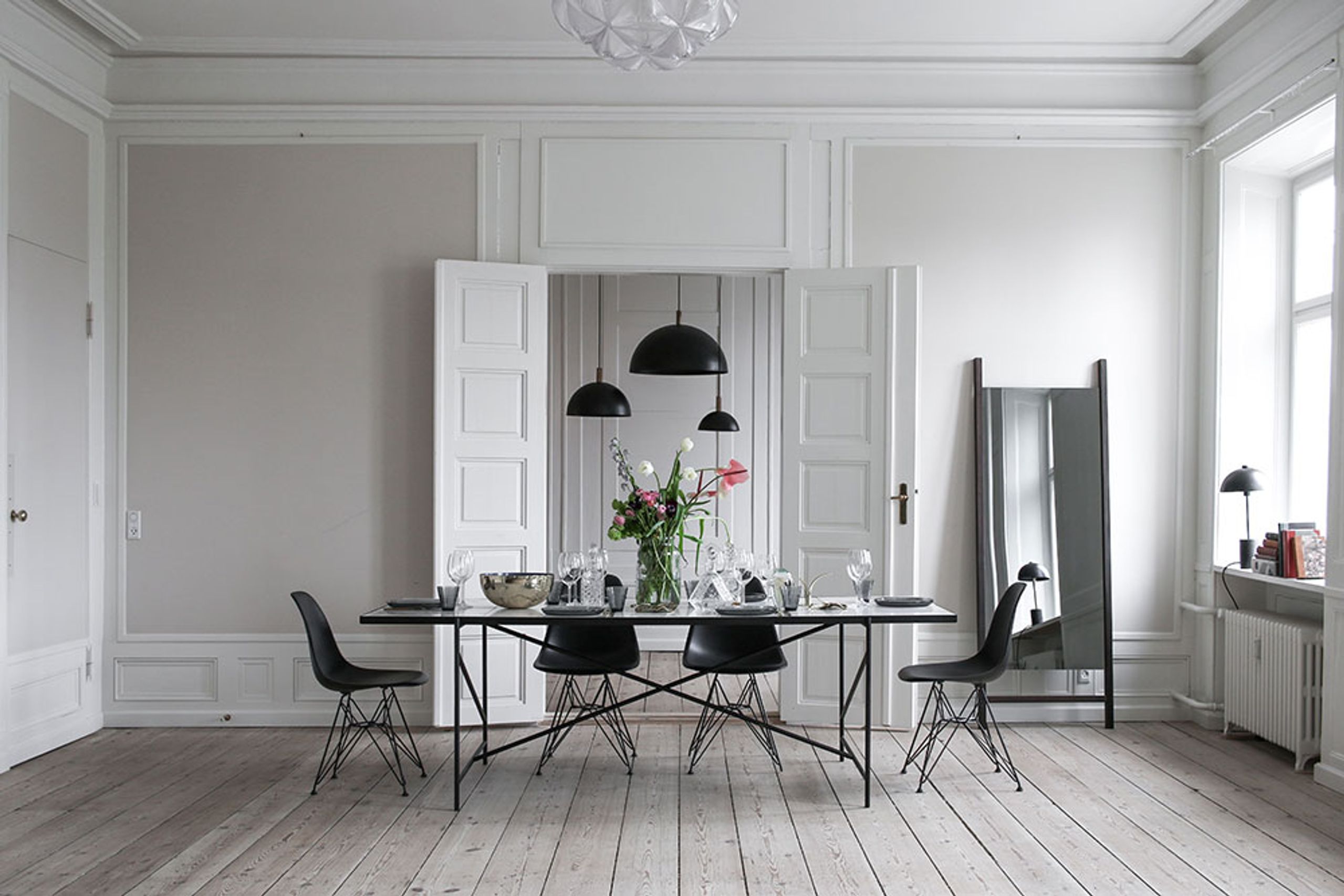 Handvärk - Dining Table - Dining Table 230 by Emil Thorup - Stainless Steel / Green Marble