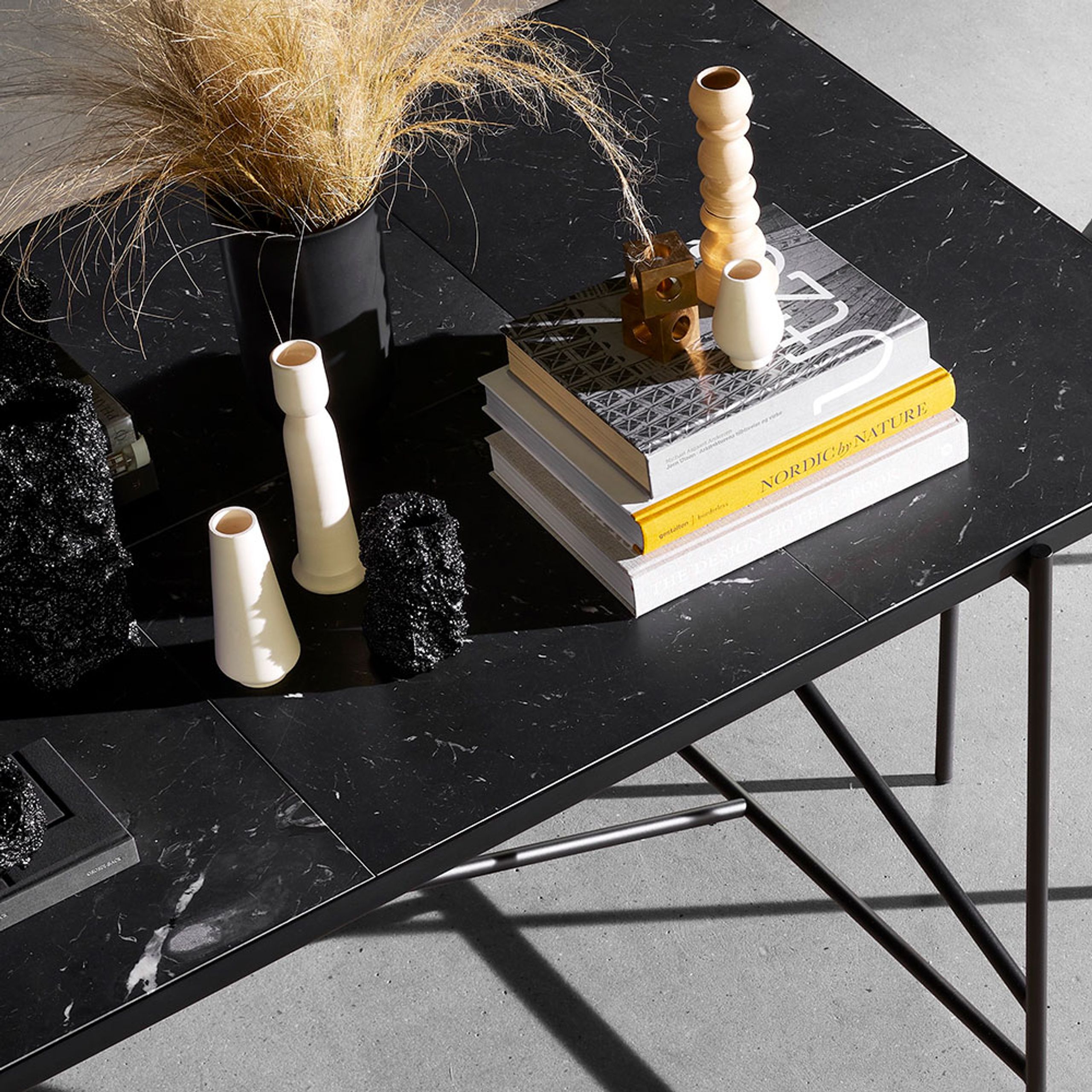 Handvärk - Dining Table - Dining Table 230 by Emil Thorup - Stainless Steel / Green Marble