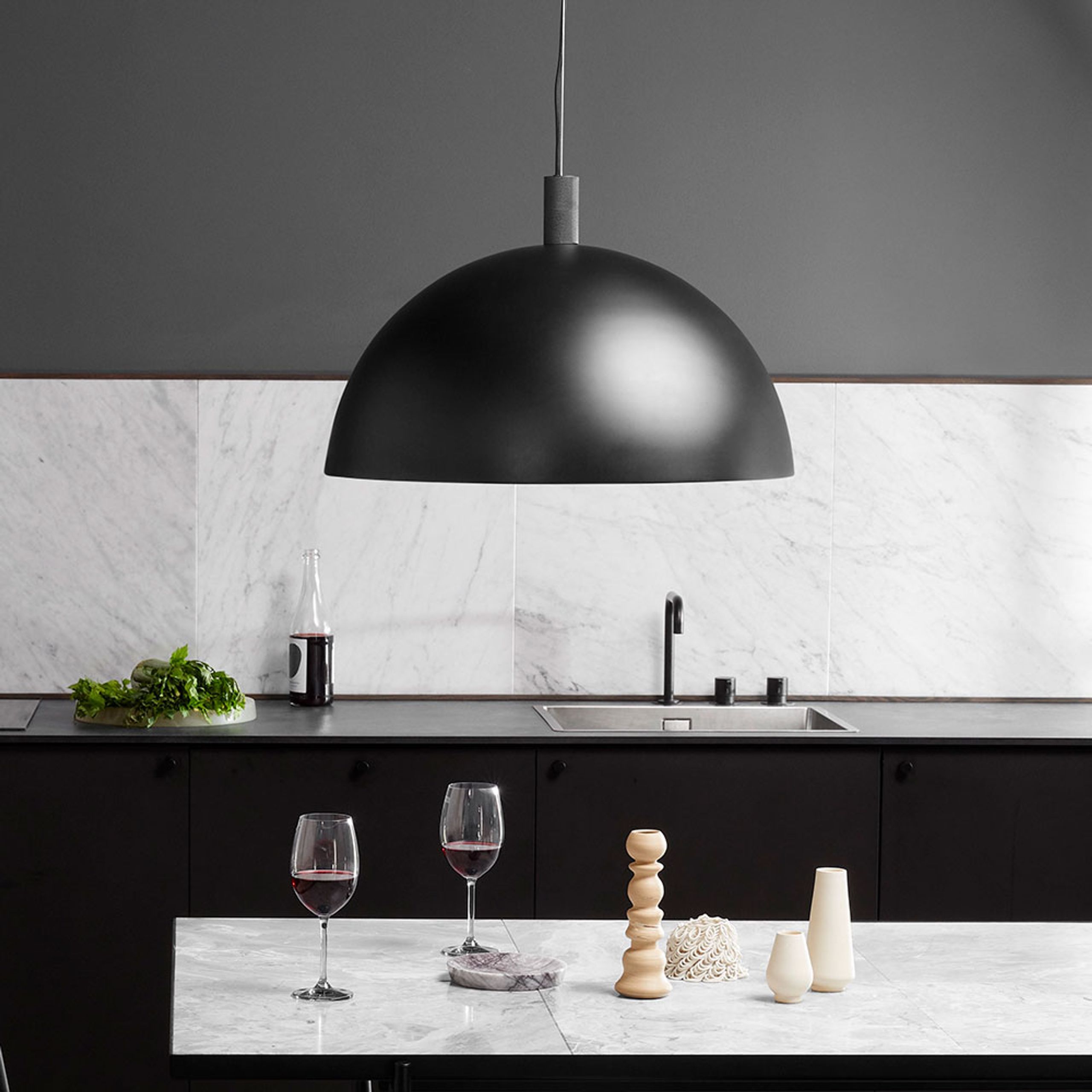 Handvärk - Dining Table - Dining Table 230 by Emil Thorup - Stainless Steel / Green Marble