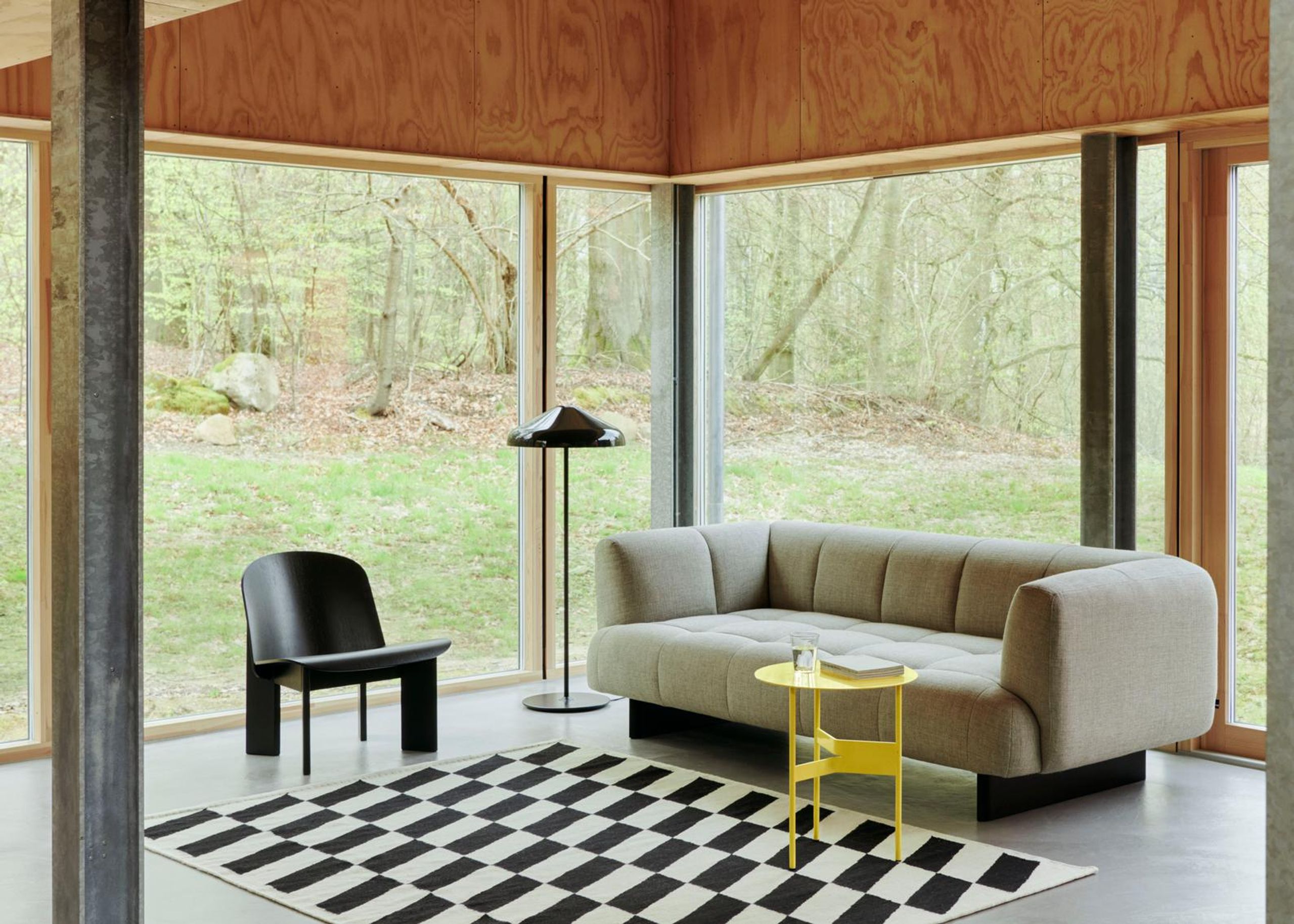 HAY - 2 Person Sofa - Quilton Lift 2 Seater - Tadao 720 / Black Lacquered Oak