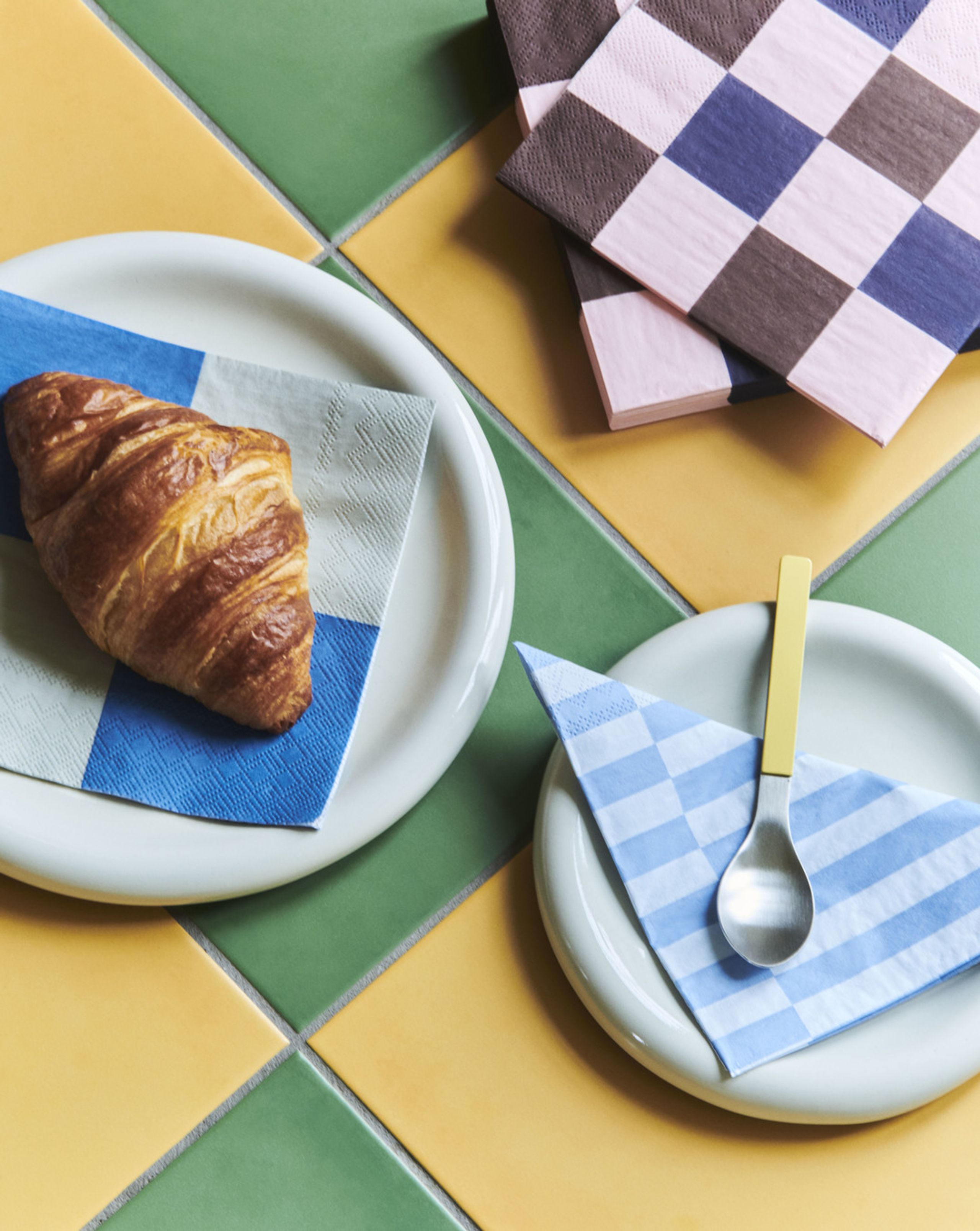HAY - Plat de cuisson - Pattern Napkins - Light Blue and Dusty Blue - Pillar Stripe / Set of 20 - Lunch