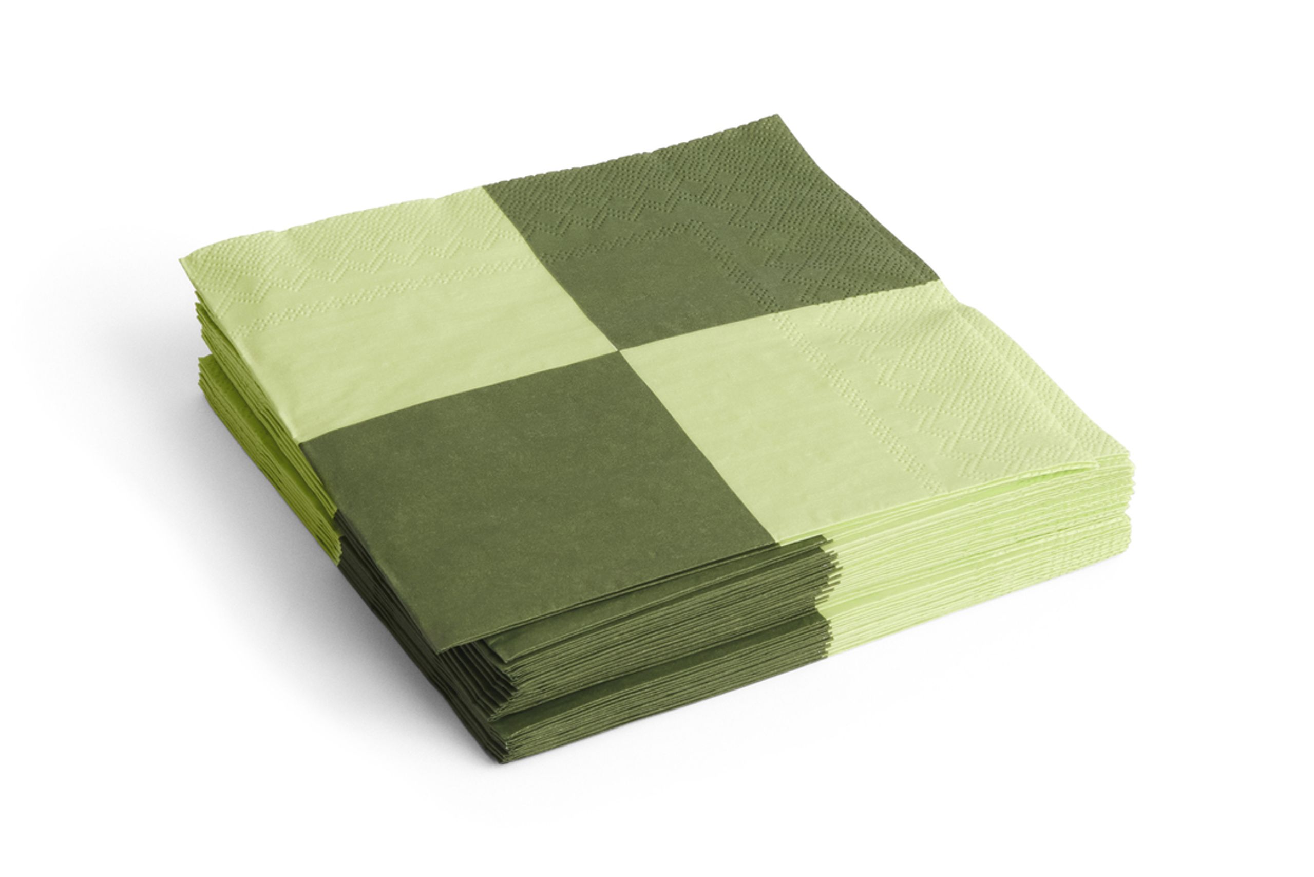 HAY - Bagefad - Pattern Napkins - Light Green and Dusty Green - Large Check / Set of 20 - Dinner