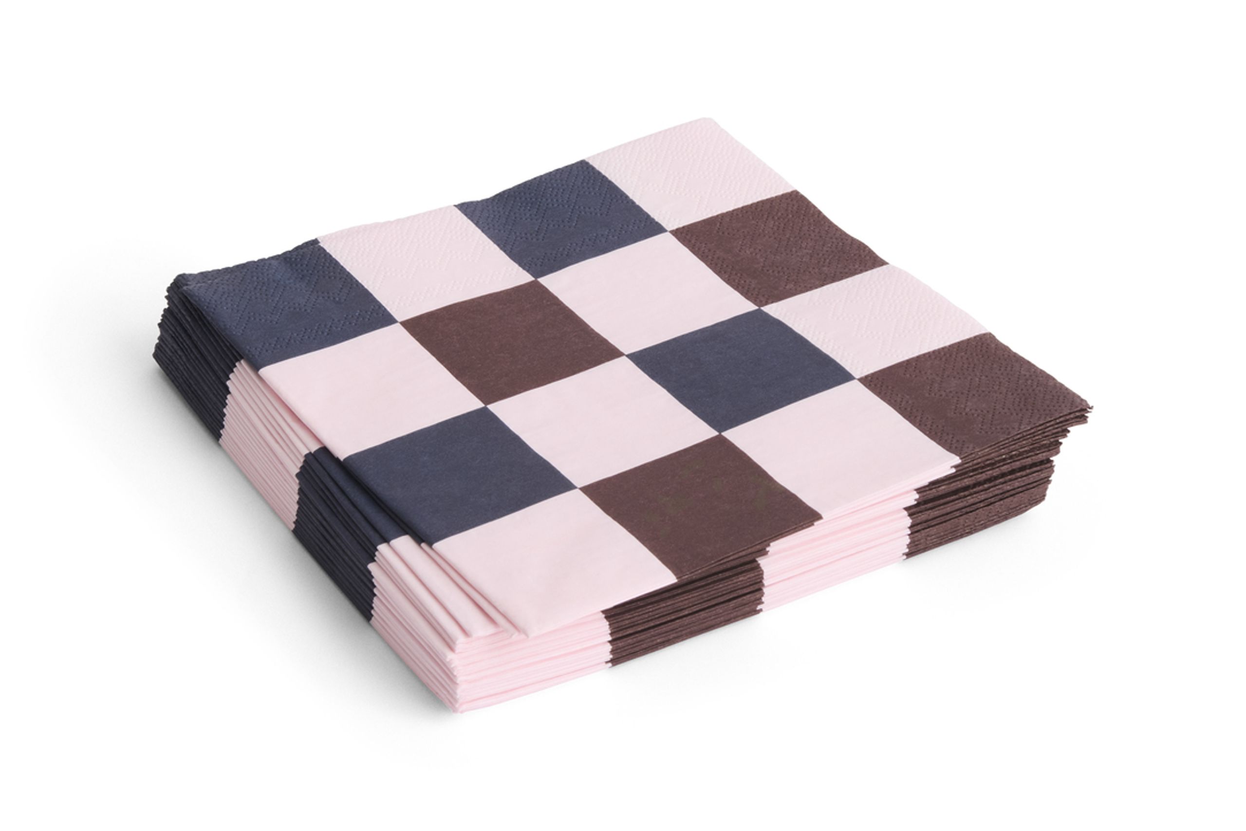 HAY - Baking dish - Pattern Napkins - Light Pink, Bordeaux and Black - Medium Check / Set of 20 - Dinner