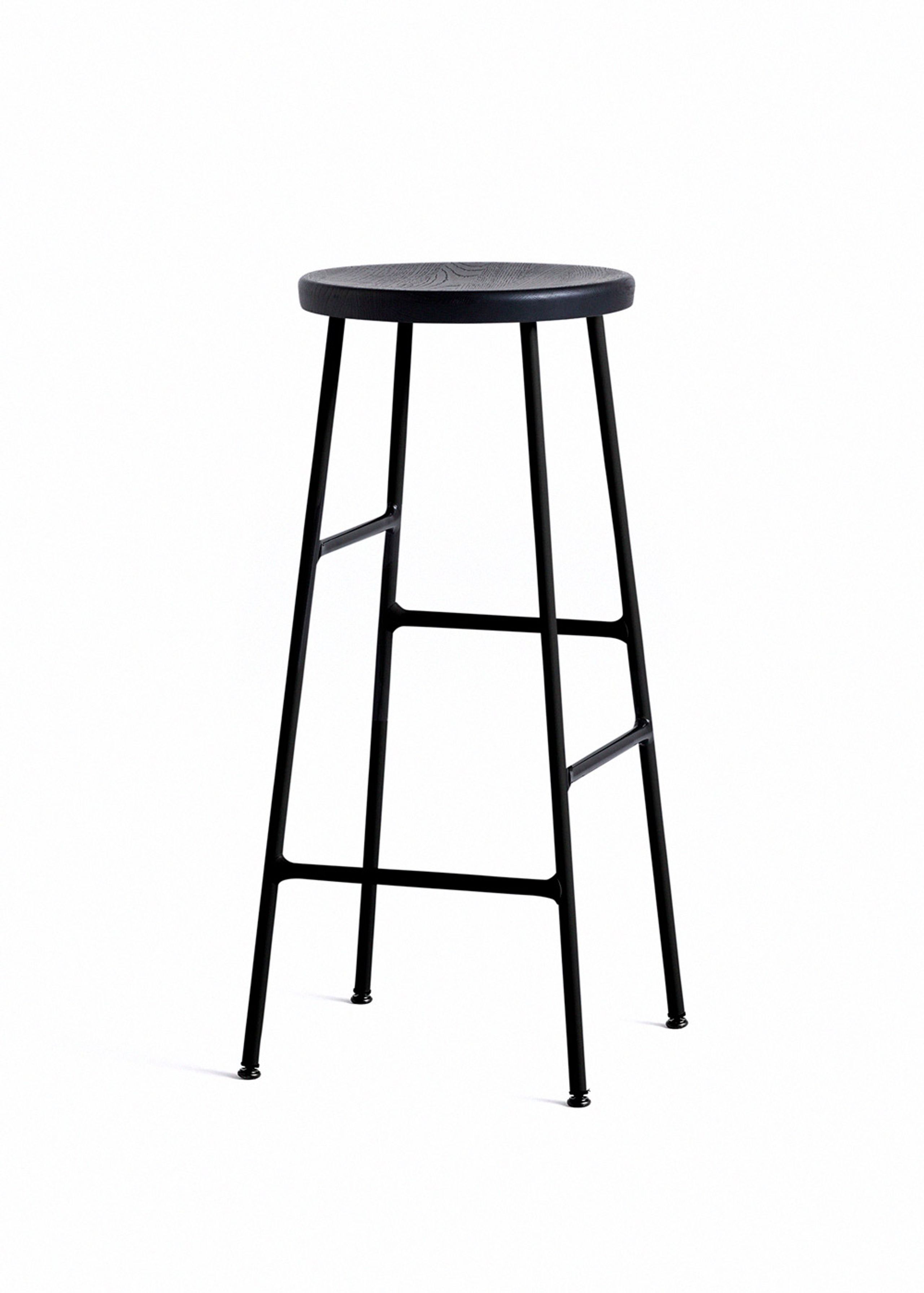 HAY - Barhocker - CORNET Bar Stool / High - Soft Black / Soft Black Stained Oak