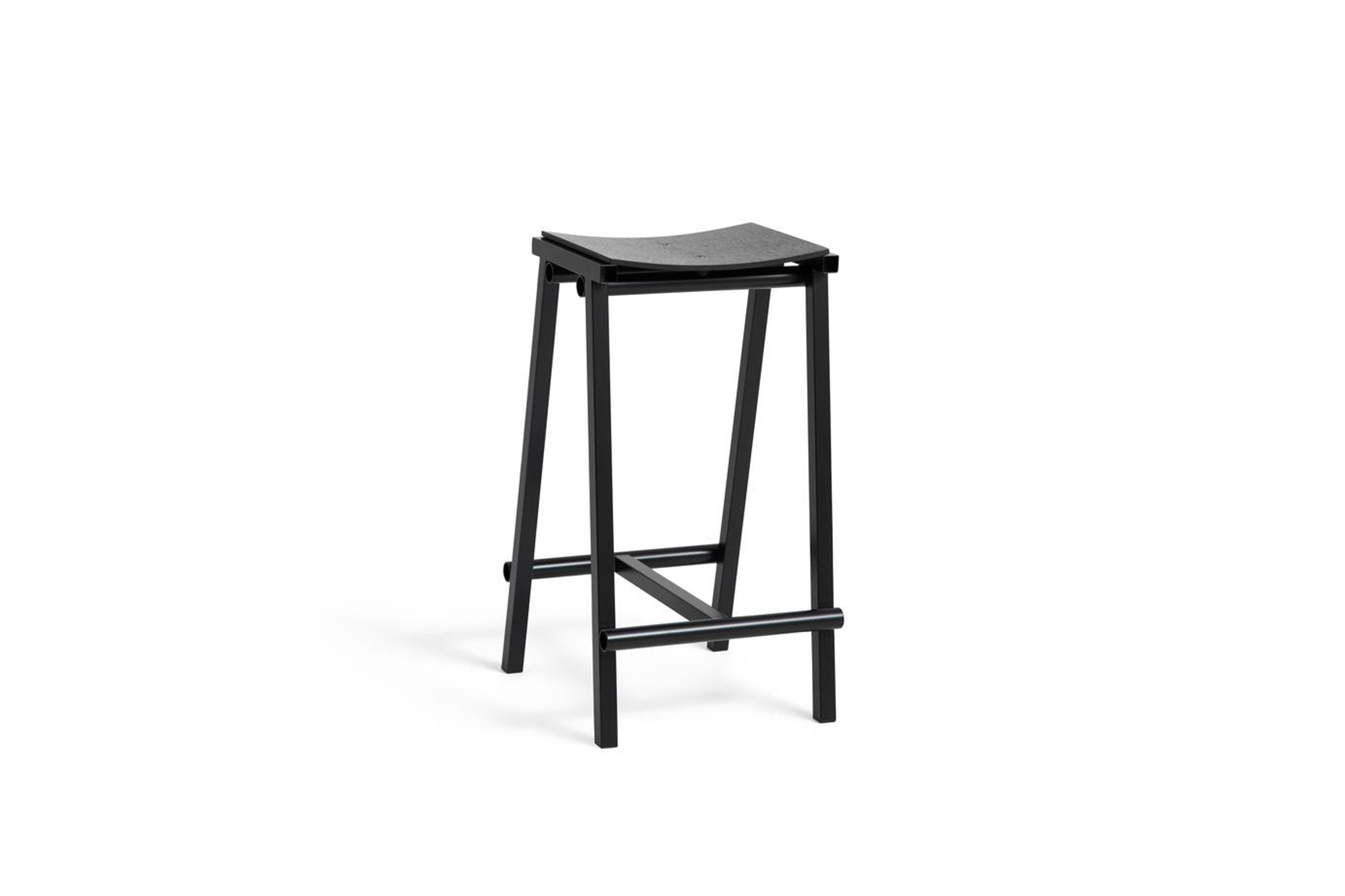 HAY - Bar stool - Taburete 8 Bar Stool - Black / Black Oak Veneer - Low