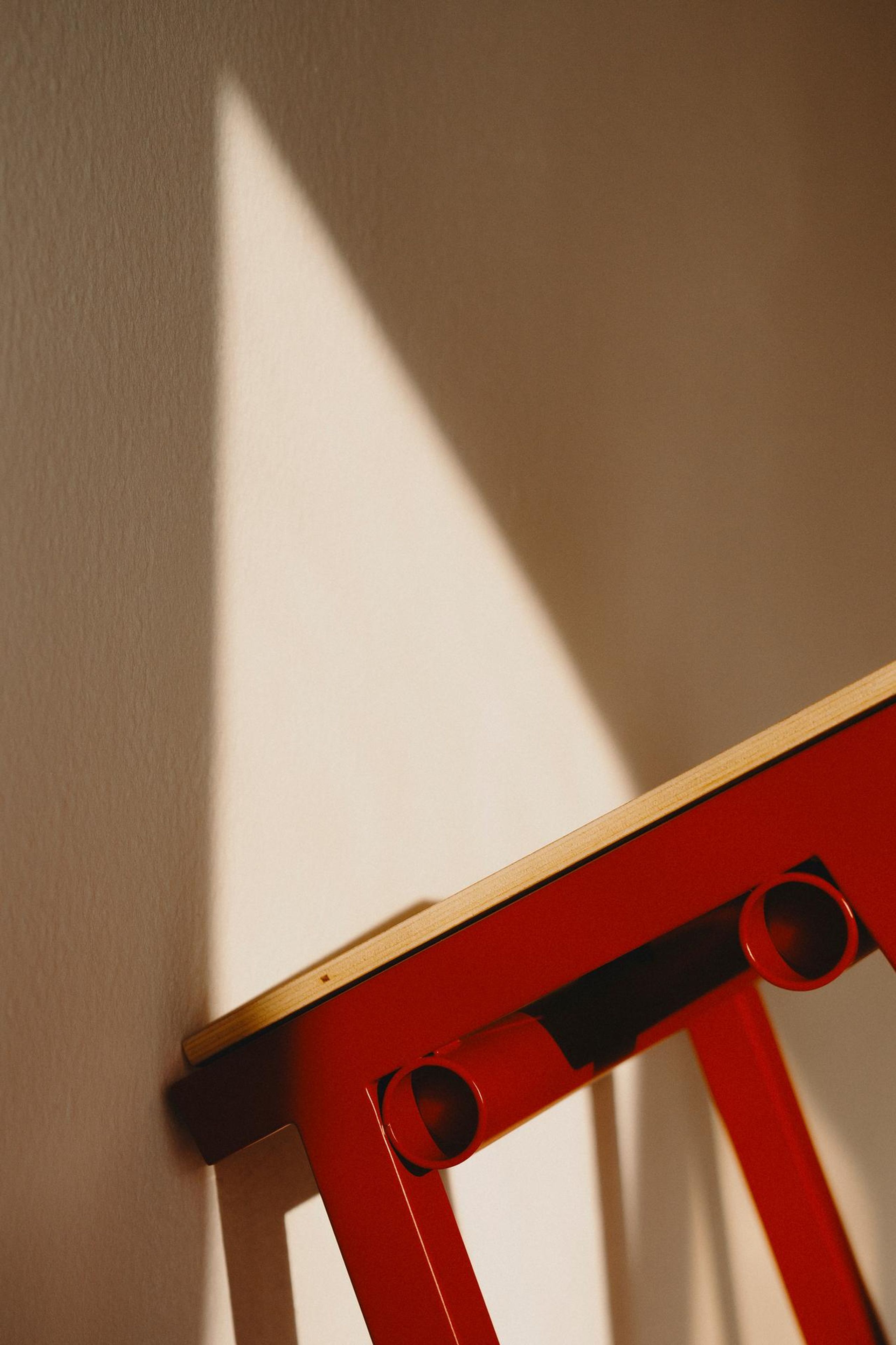 HAY - Tabouret de bar - Taburete 8 Bar Stool - Signal Red / Oak Veneer - Low