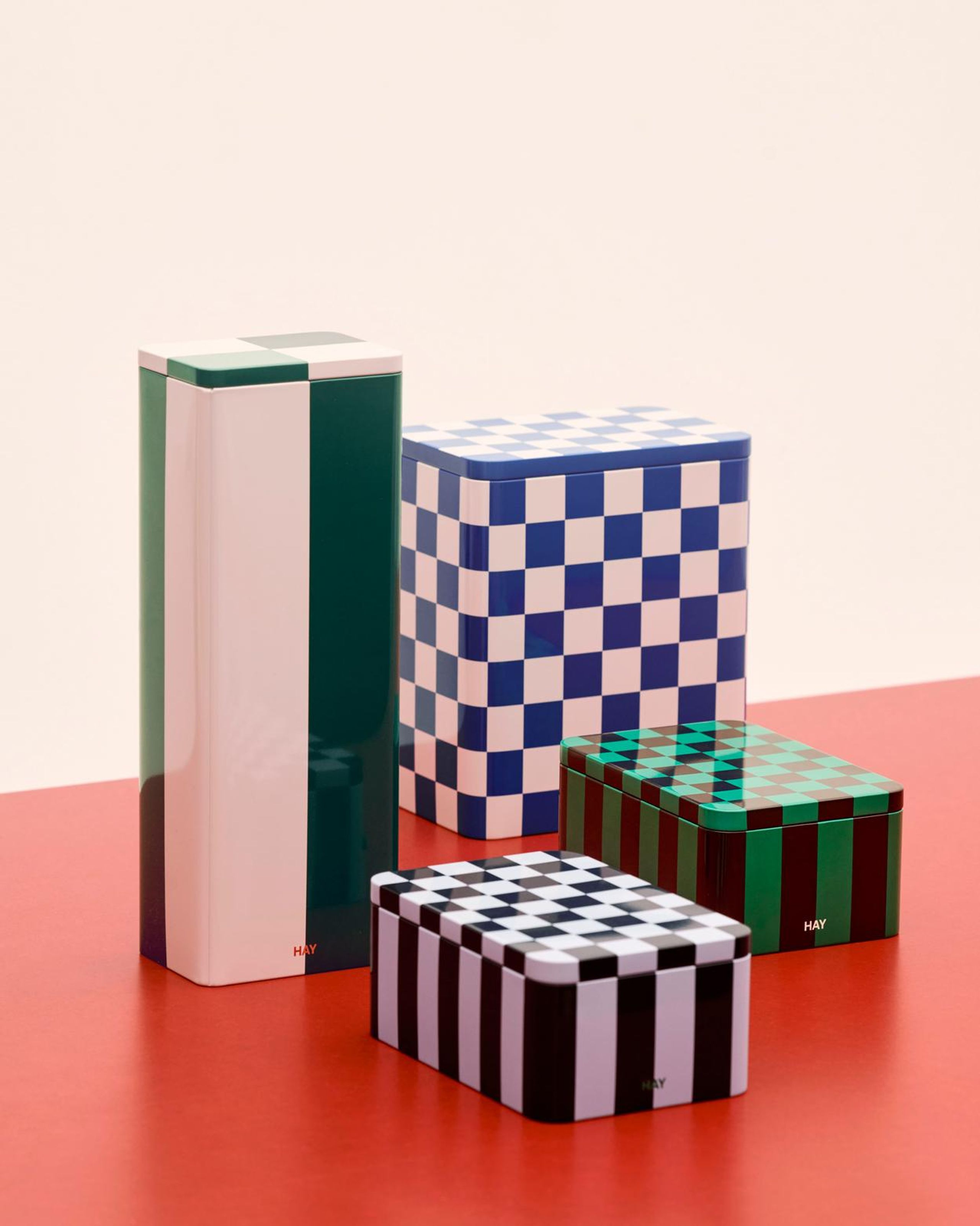 HAY - Container - Tin Container - Slim - Green and off-white