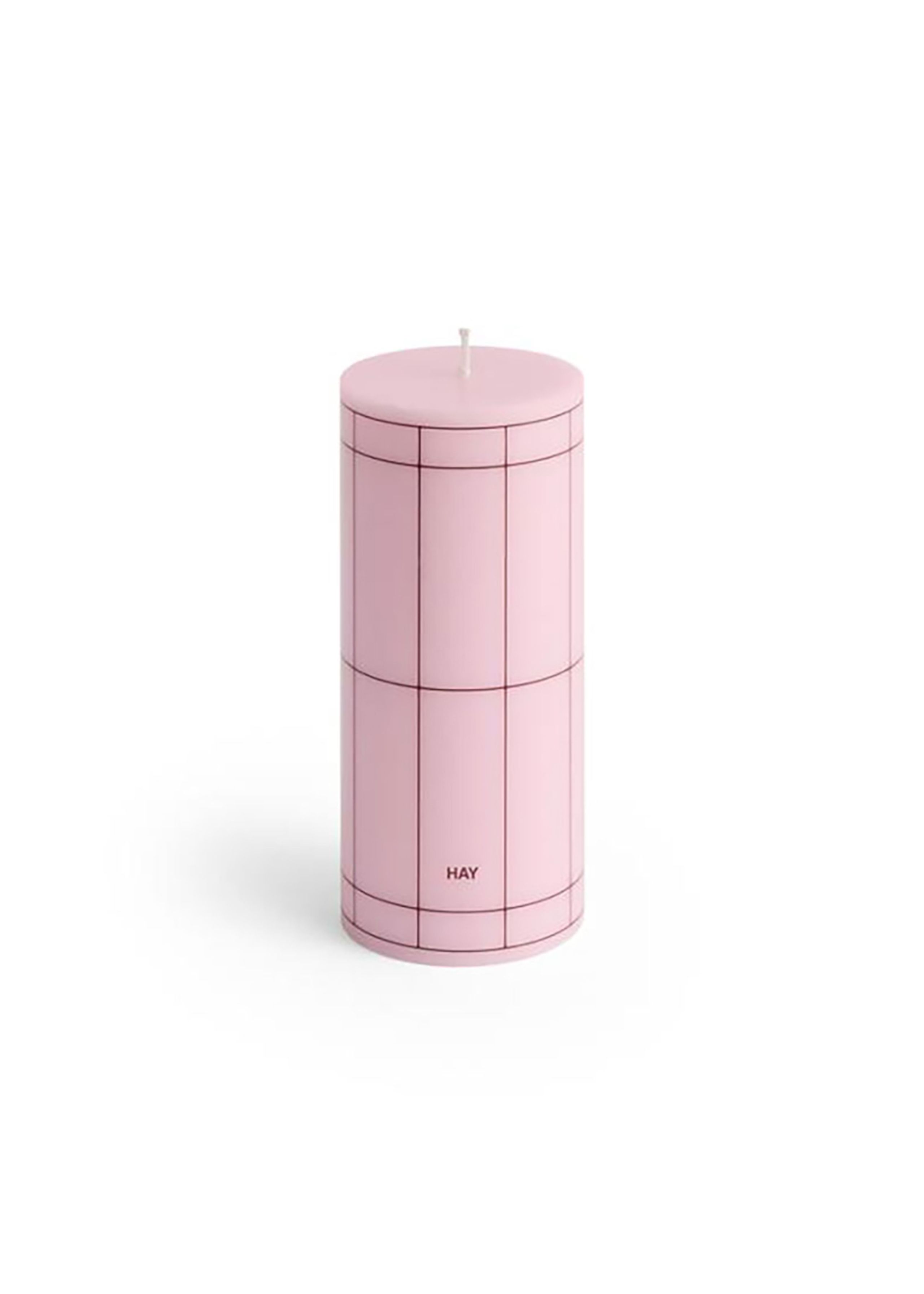 HAY - Bloklys - Column Candle - Light Pink | Bordeaux | Grid