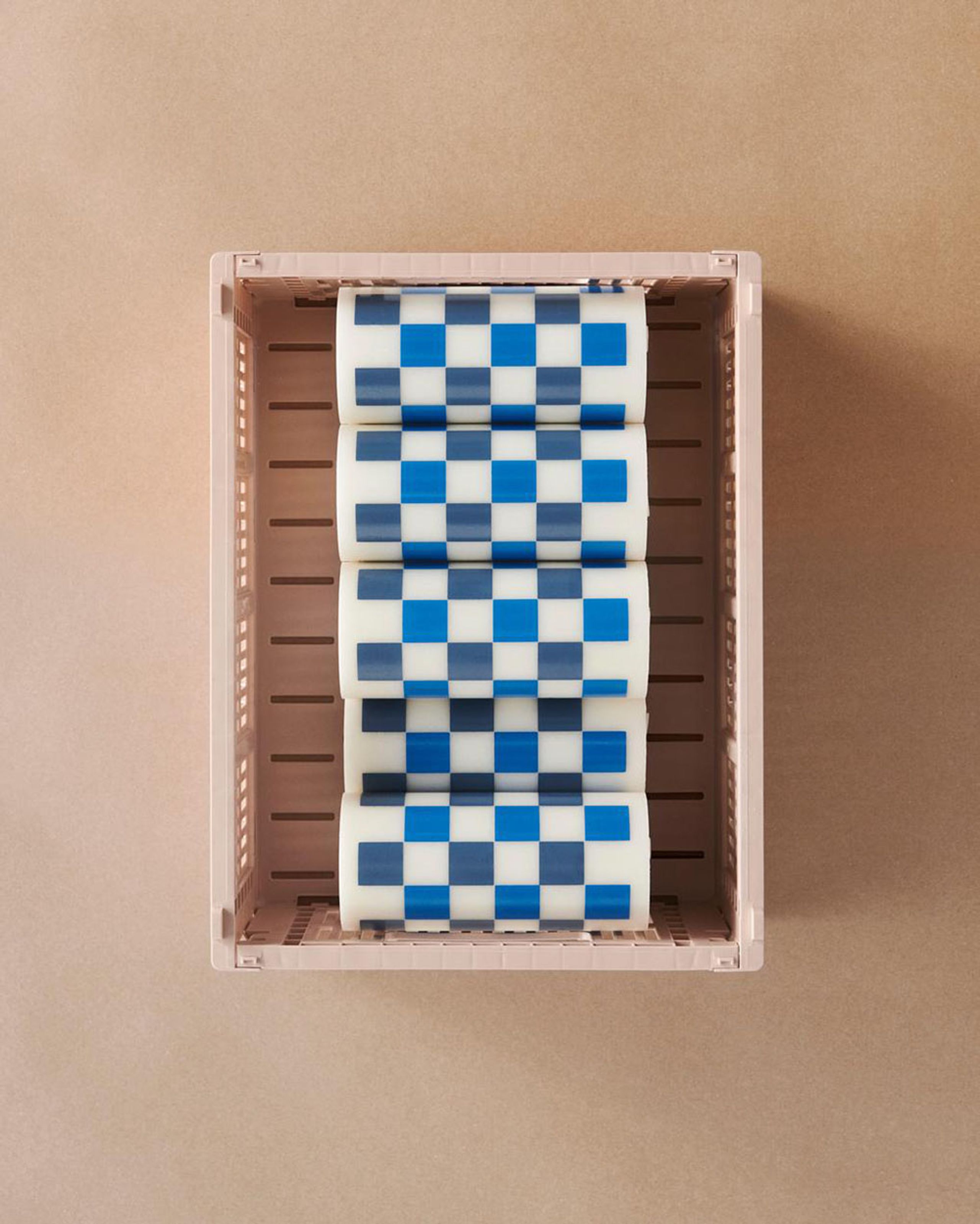 HAY - Bloklys - Column Candle - Light Pink | Bordeaux | Grid