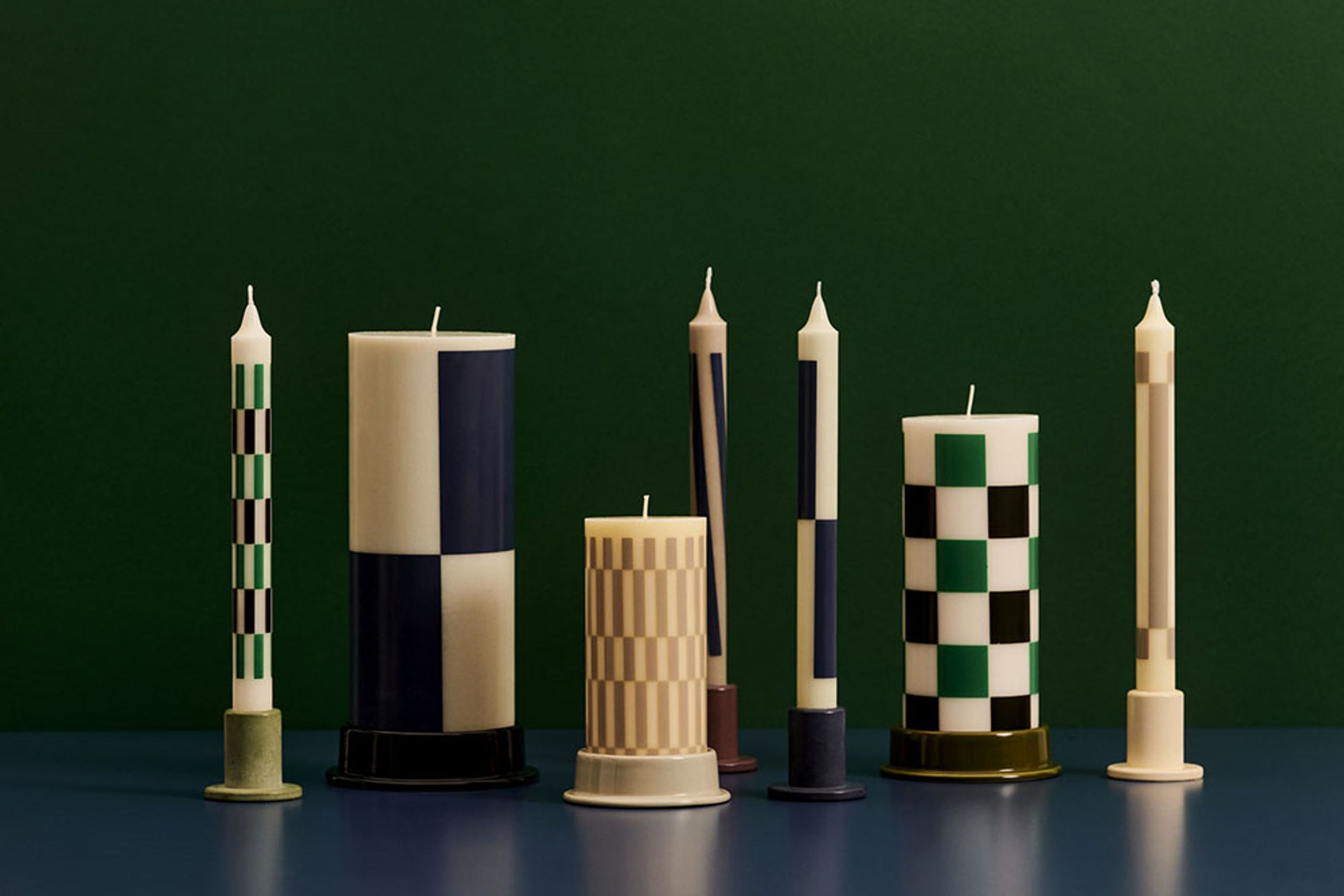 HAY - Bloklys - Column Candle - Off-White | Green | Bordeaux | Silver