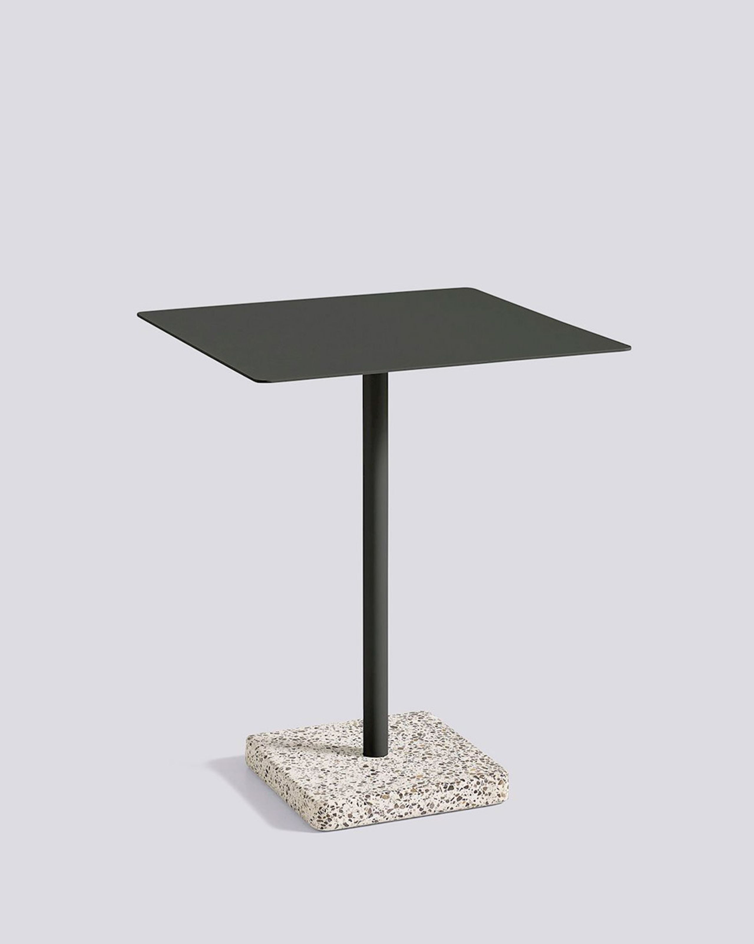 HAY - Tisch - Terrazzo - Anthracite Powder Coated Steel / Square Terrazzo Grey