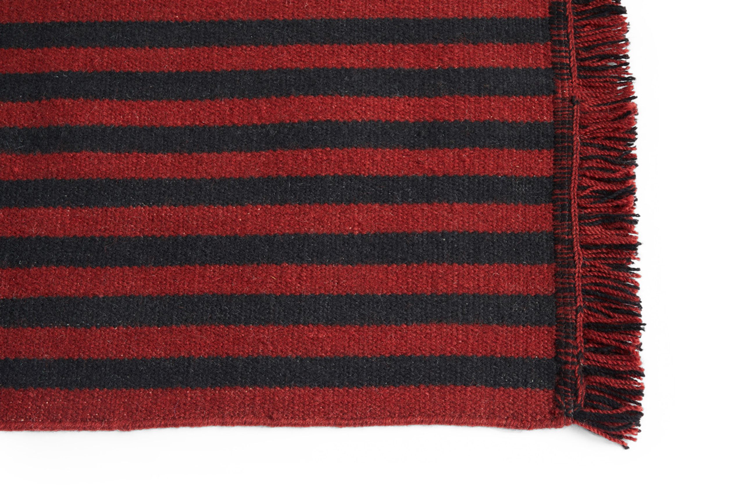 HAY - Tappeto - Stripes & Stripes Wool Carpet - Cherry - L200 x W60