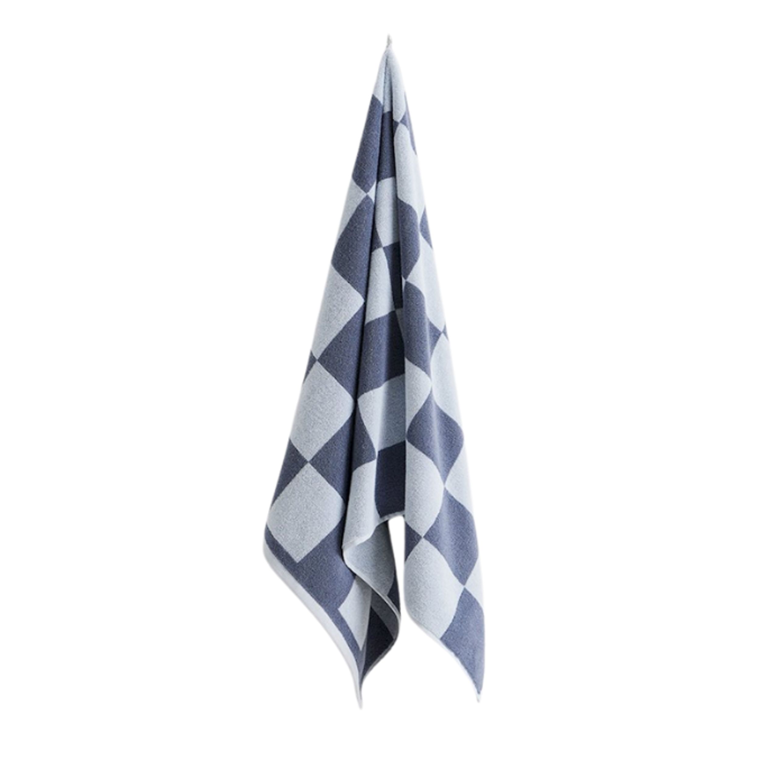 HAY - Towel - Check Bath Towel - Steel Blue