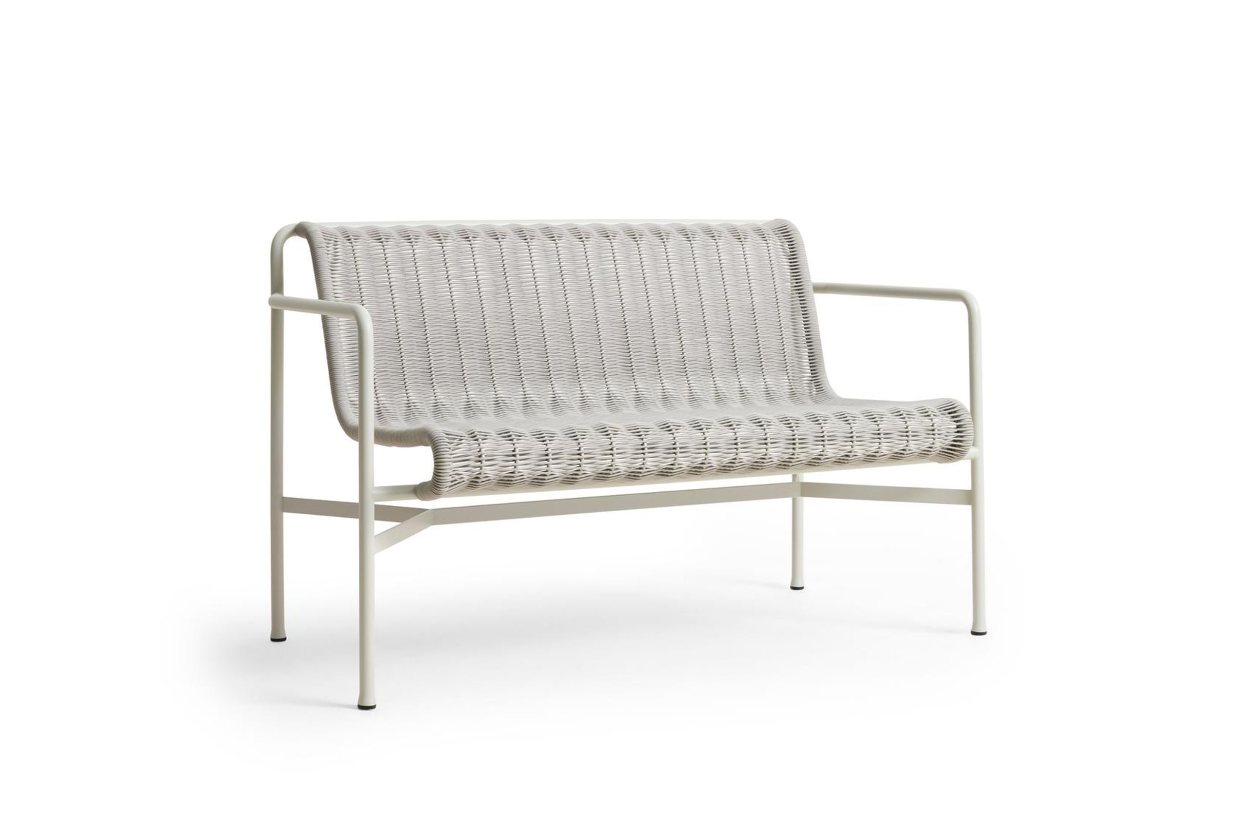 HAY - Garden bench - Palissade Cord Dining Bench With Armrest - Sky Grey