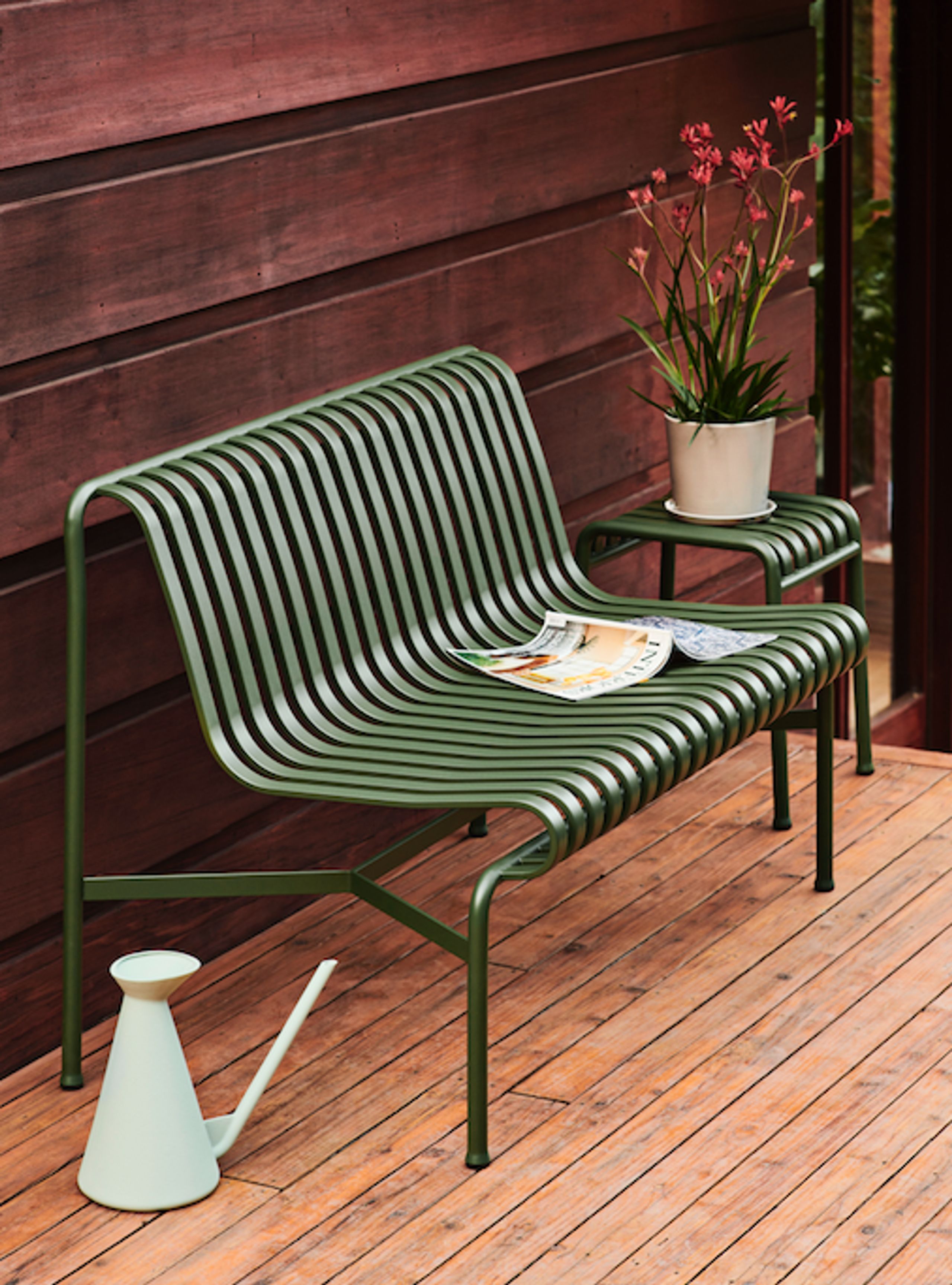 HAY - Banco de jardín - PALISSADE / Dining Bench without armrest - Iron Red