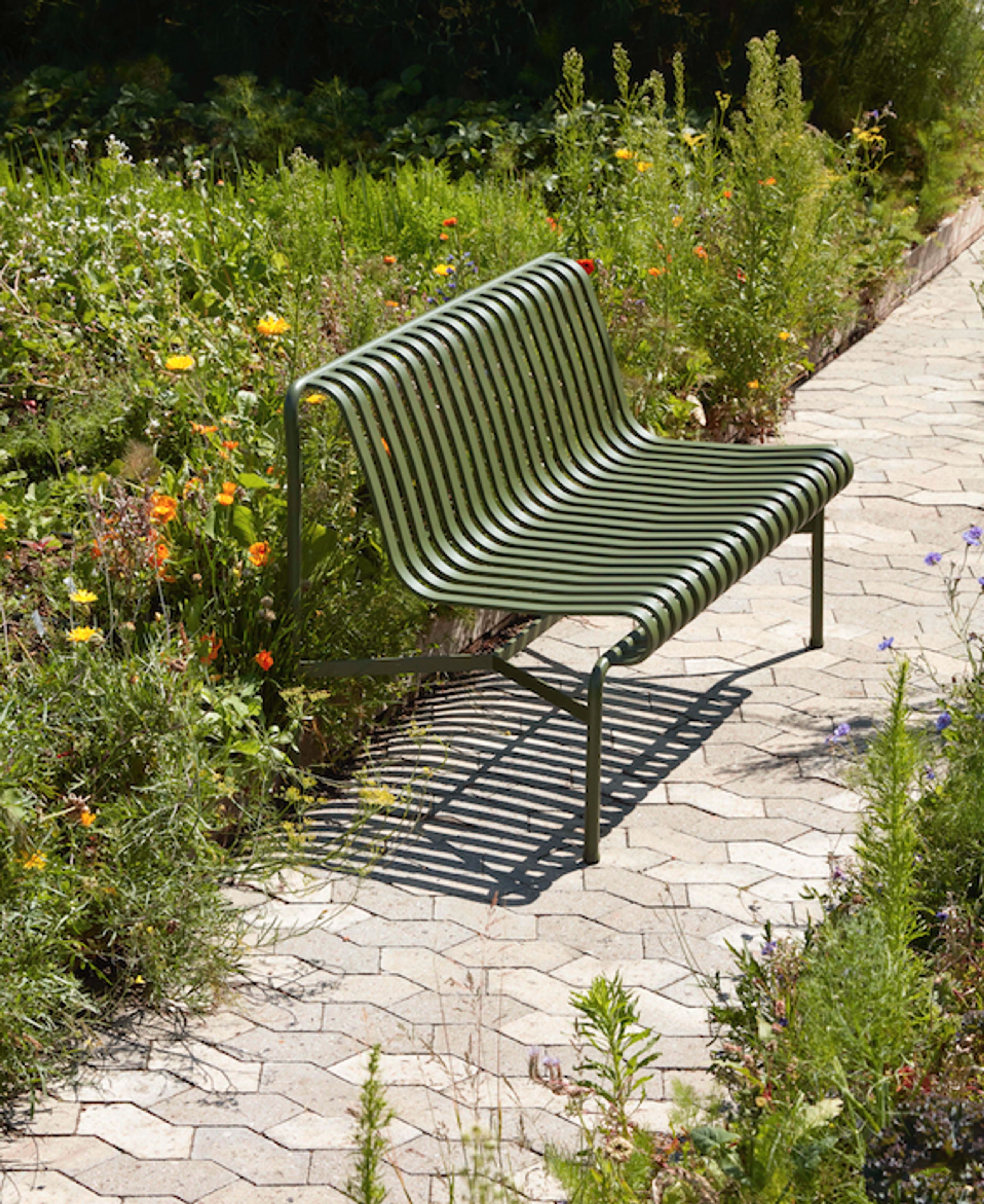 HAY - Banco de jardín - PALISSADE / Dining Bench without armrest - Iron Red