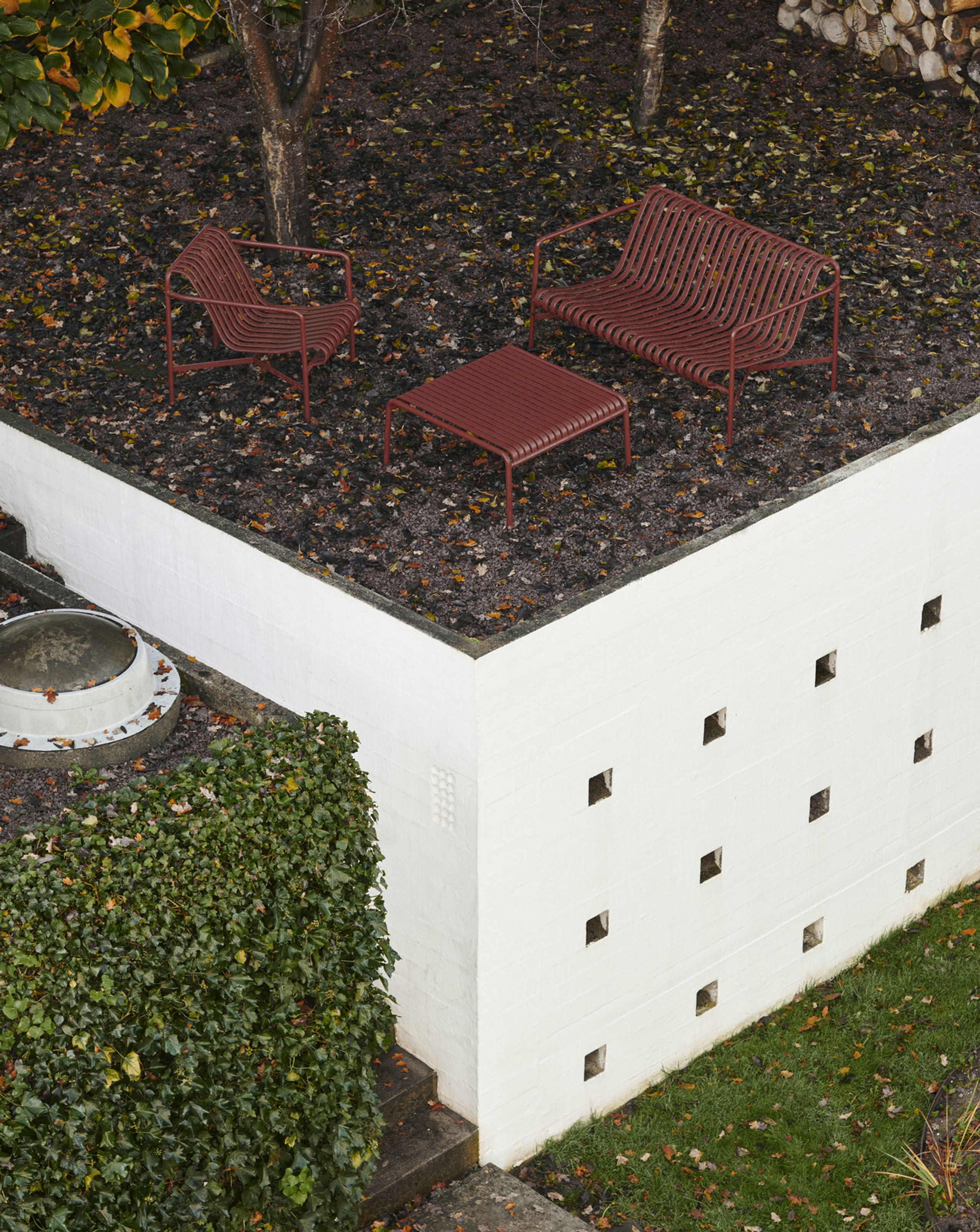 HAY - Garden table - PALISSADE / Low Table - Iron Red